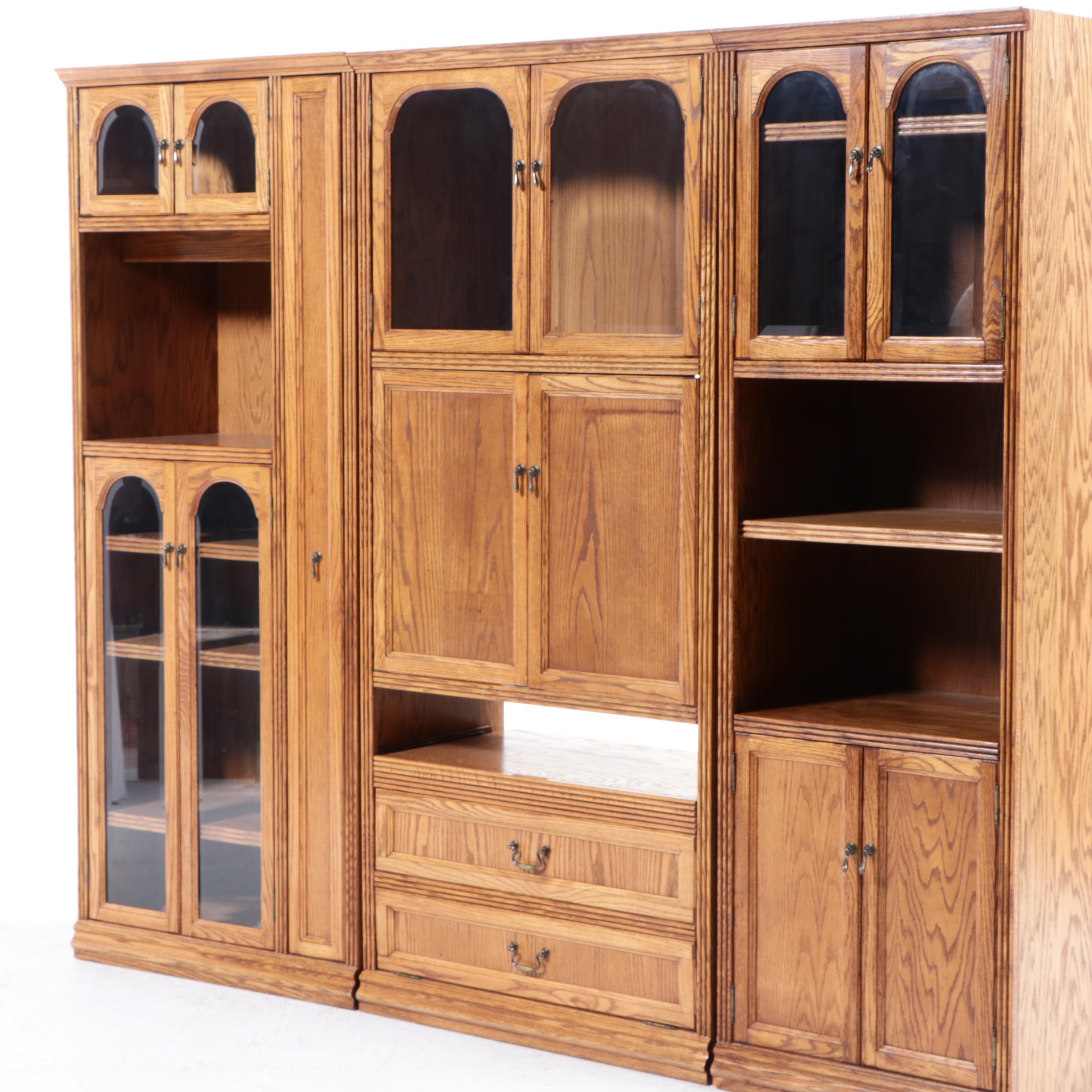 Oak and Glass Entertainment Cabinet