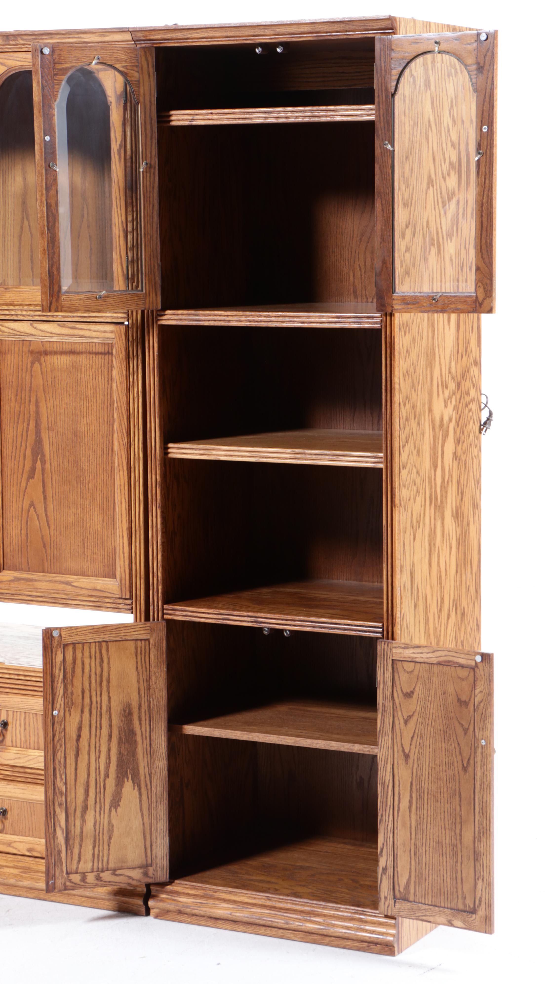 Oak and Glass Entertainment Cabinet