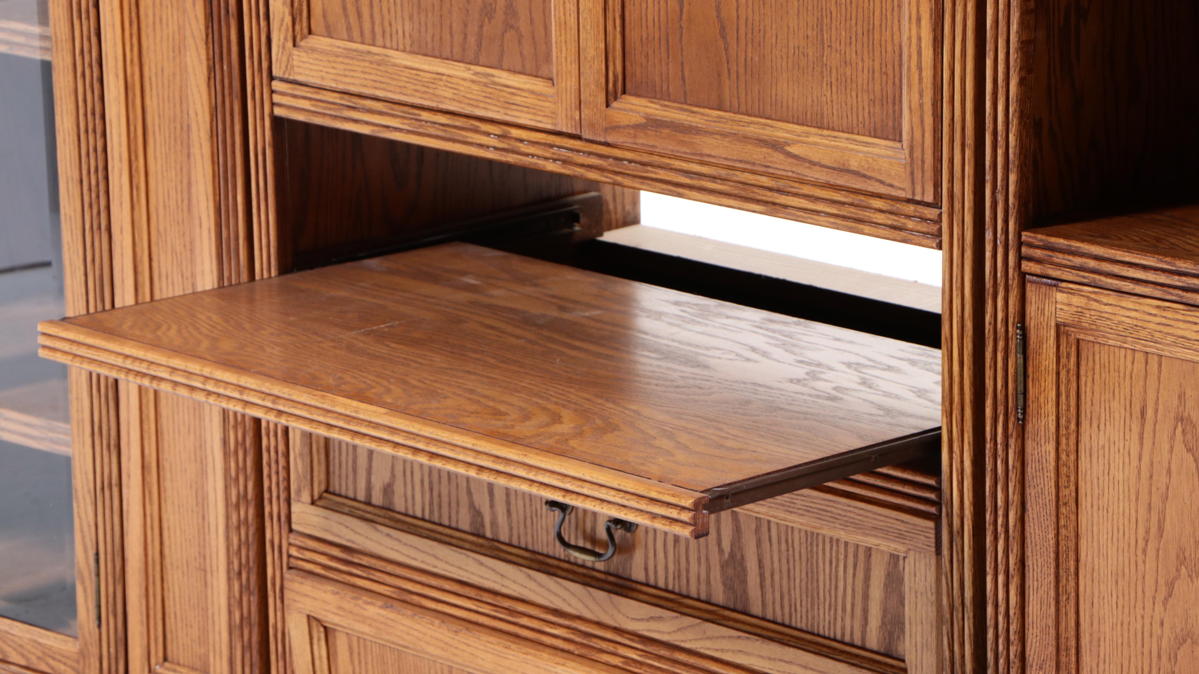 Oak and Glass Entertainment Cabinet