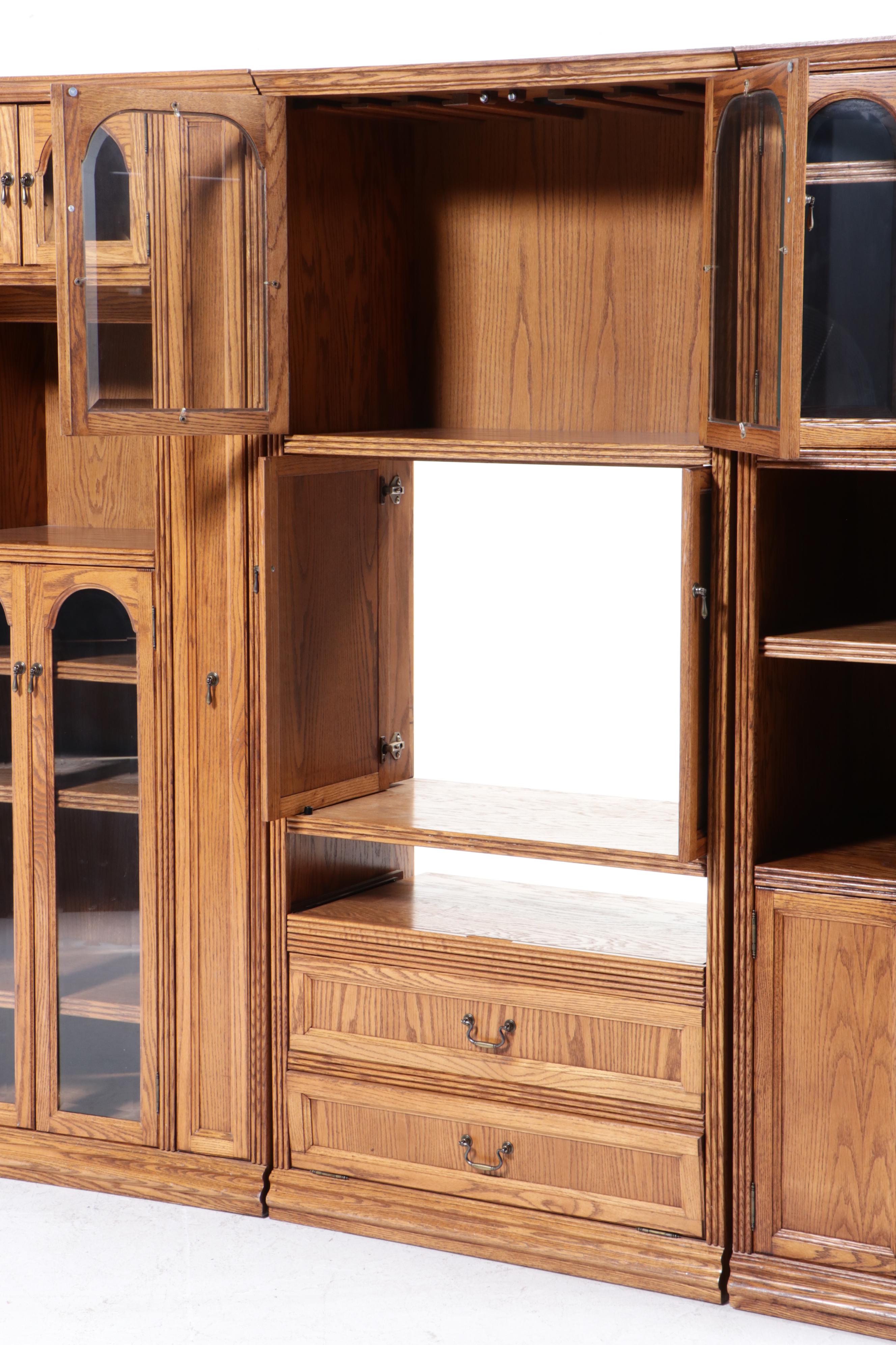 Oak and Glass Entertainment Cabinet