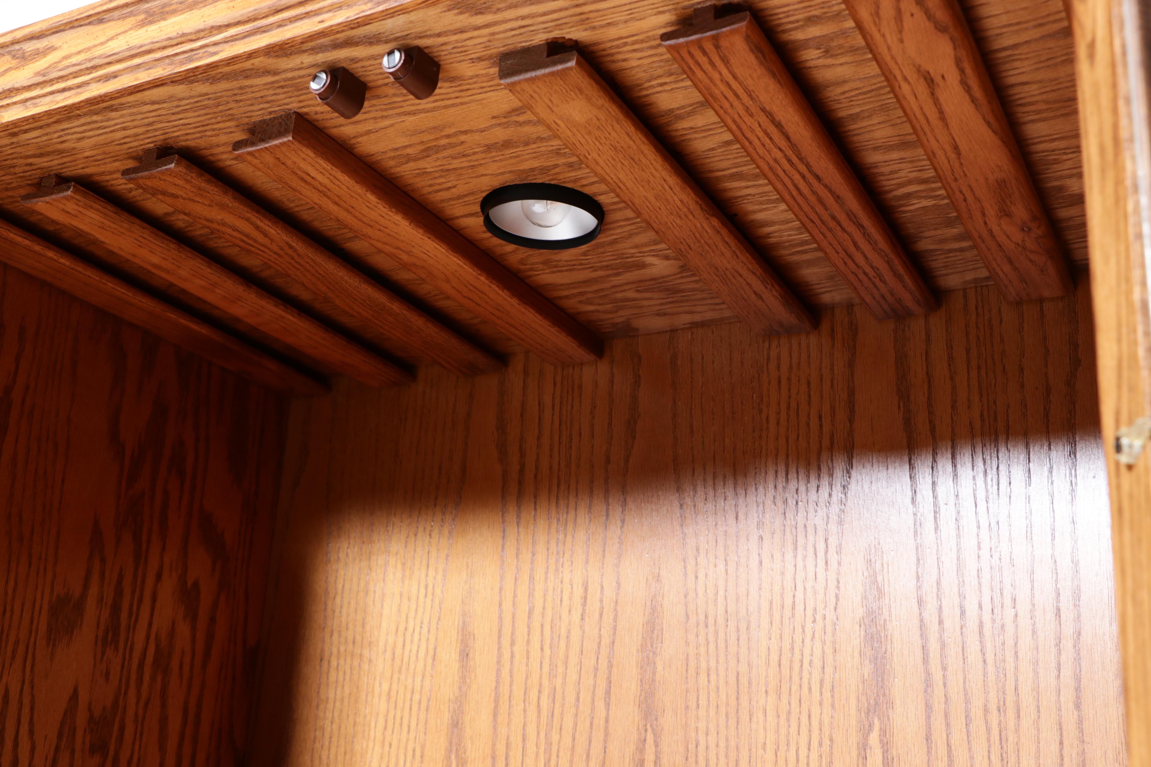 Oak and Glass Entertainment Cabinet