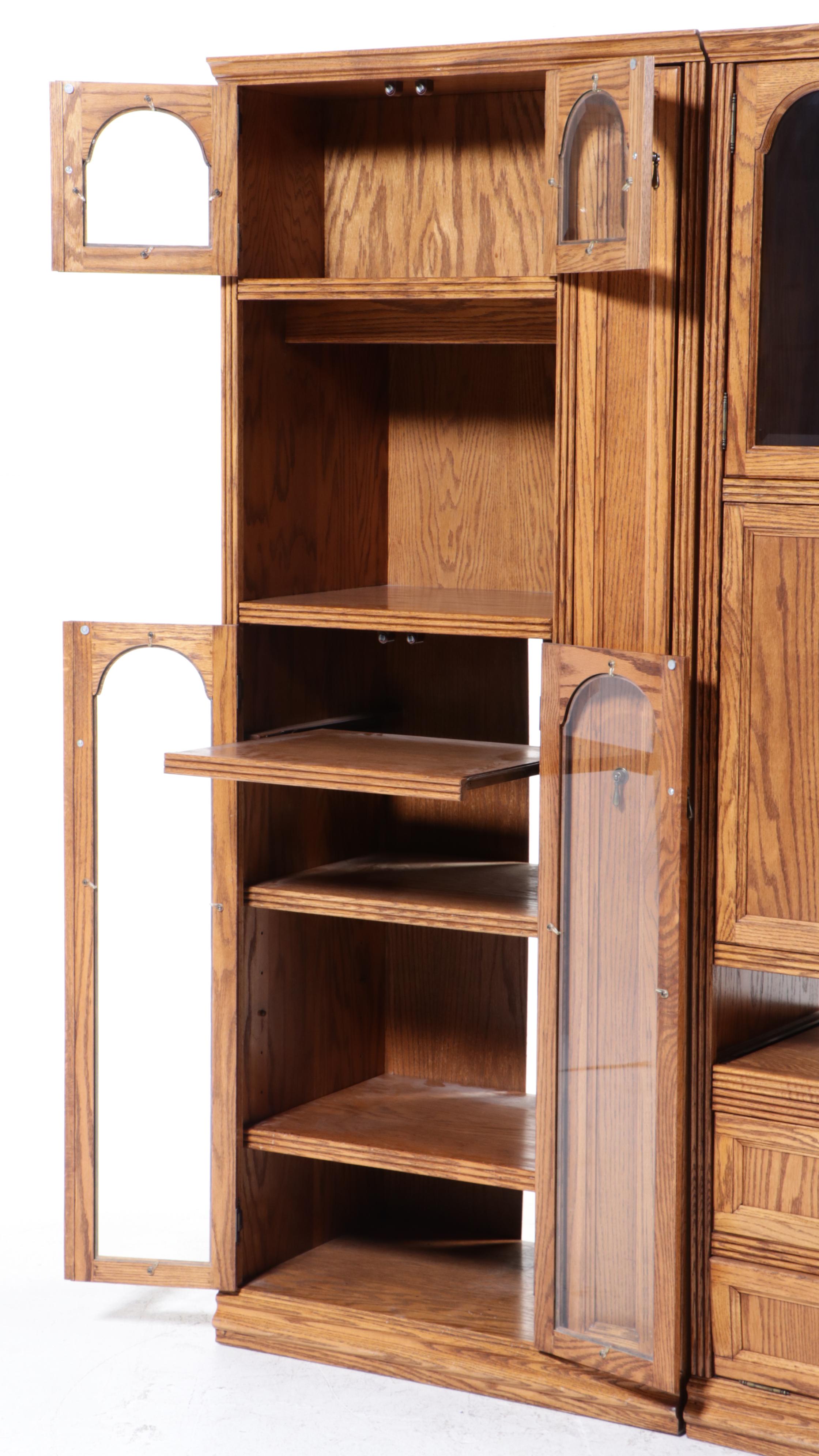 Oak and Glass Entertainment Cabinet