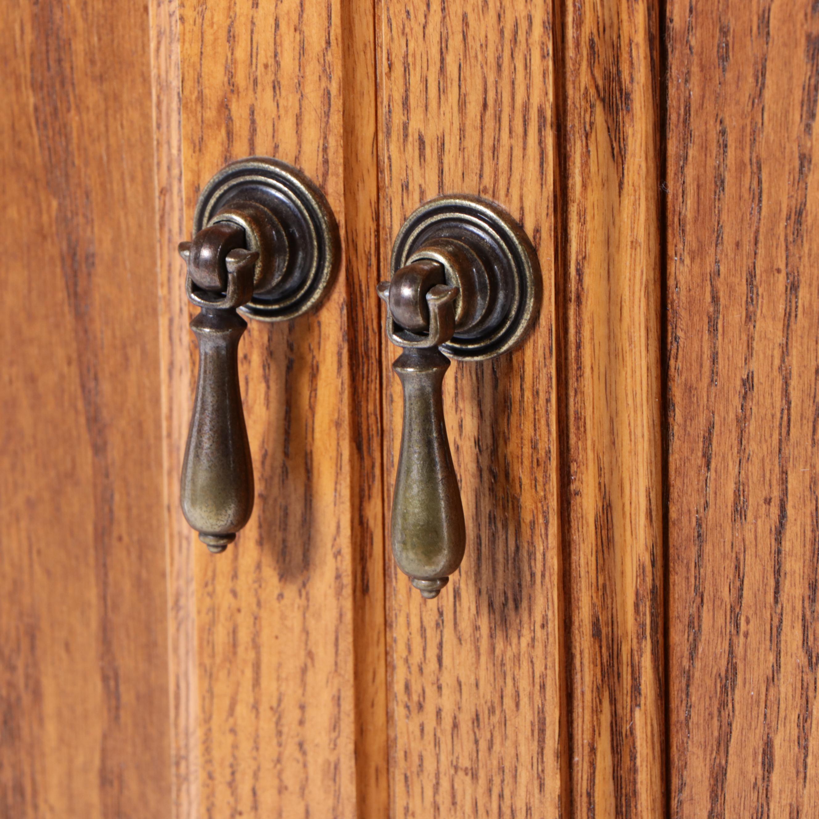 Oak and Glass Entertainment Cabinet