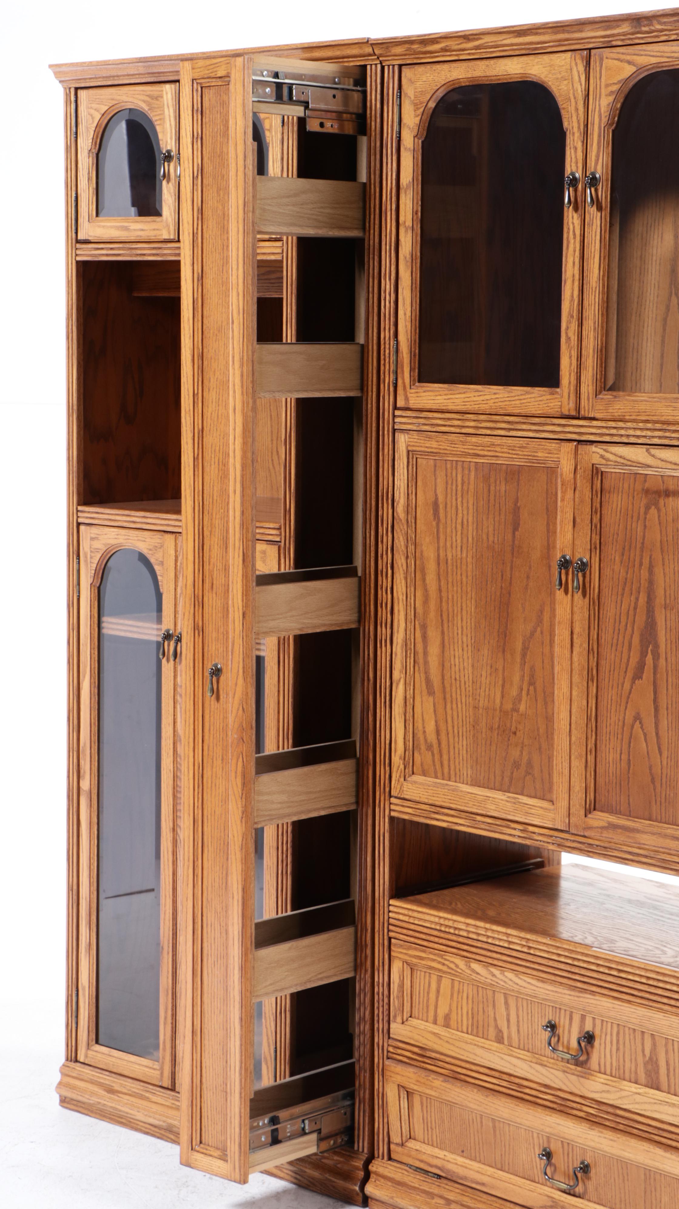 Oak and Glass Entertainment Cabinet