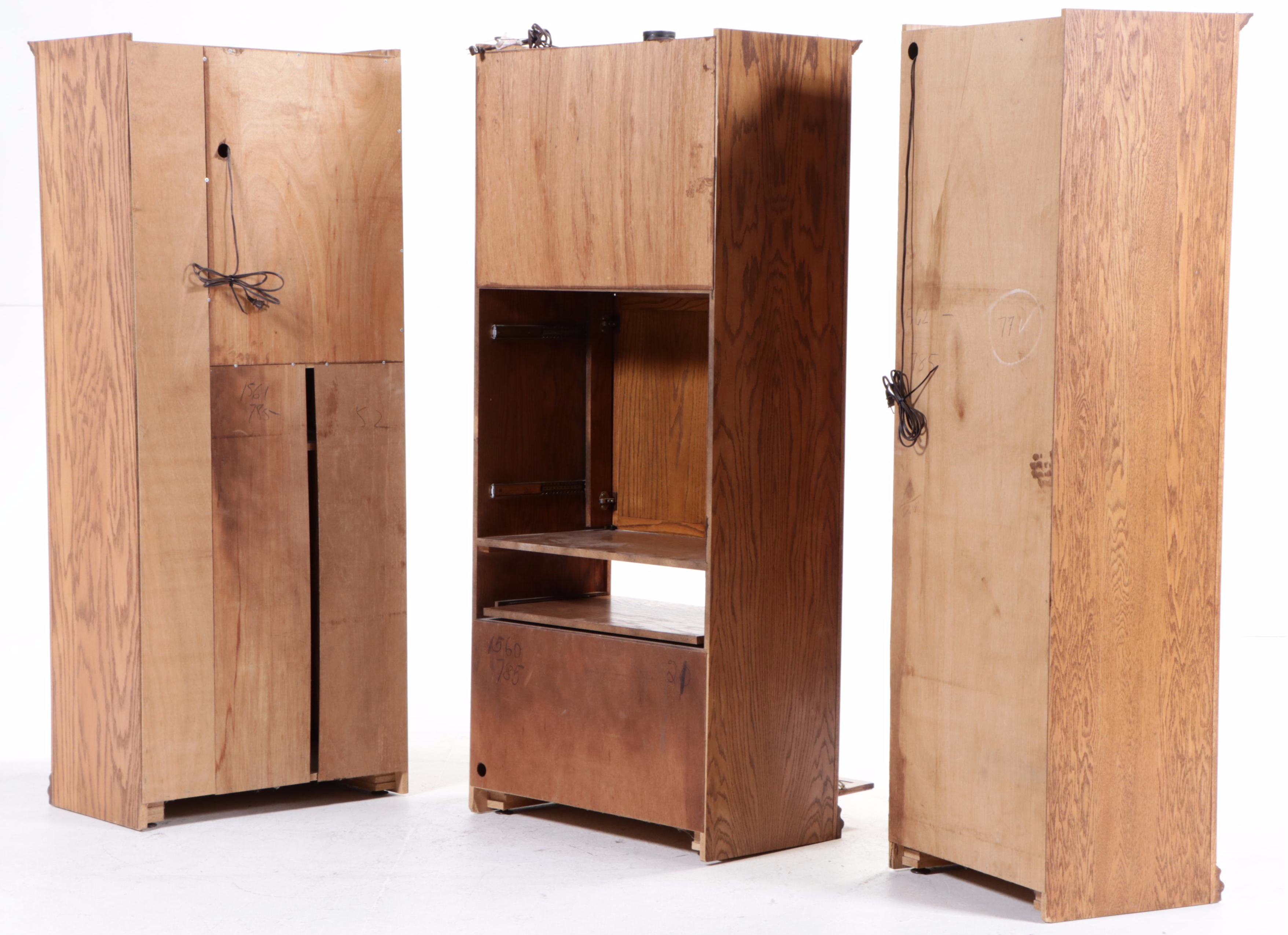 Oak and Glass Entertainment Cabinet