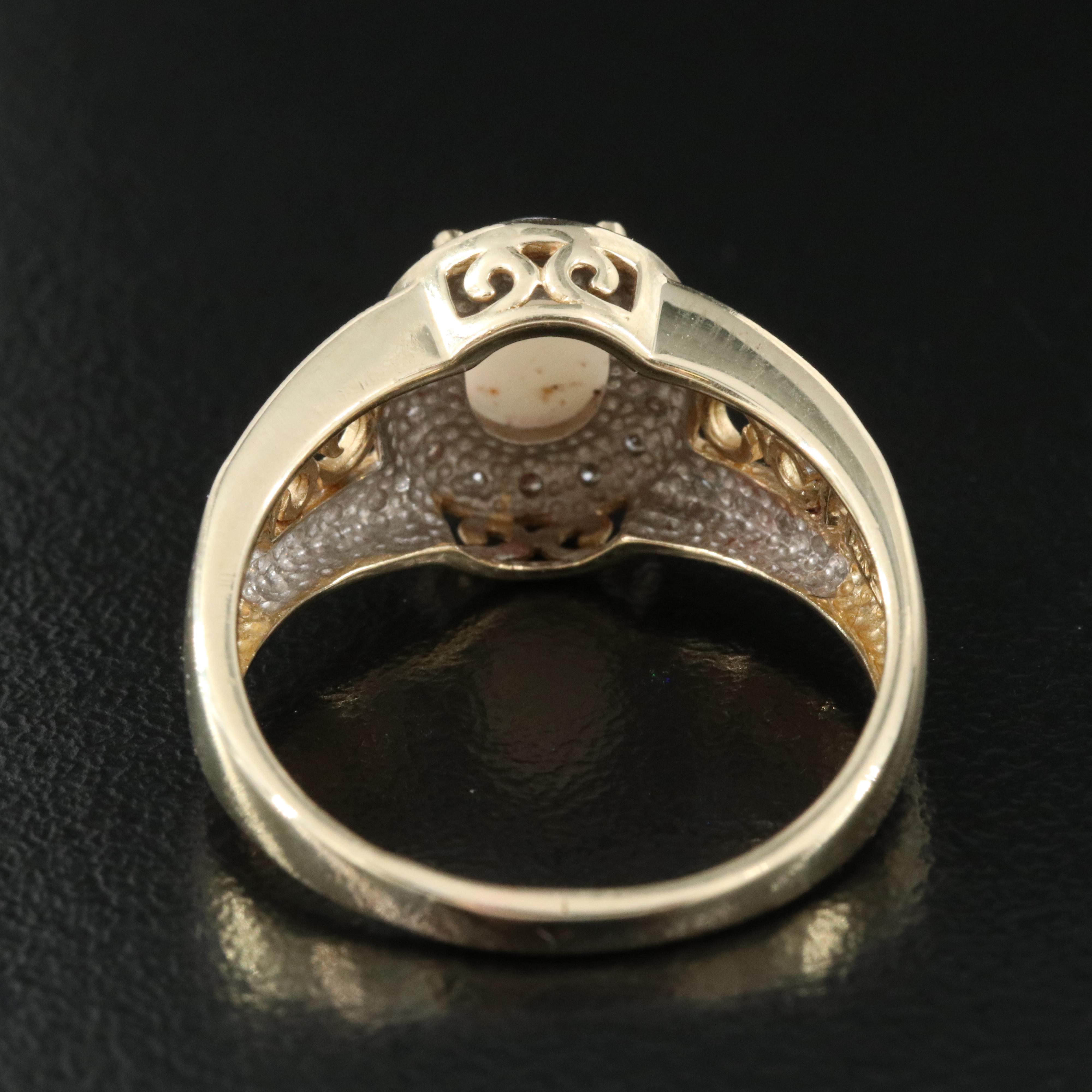 14K Opal and Diamond Ring