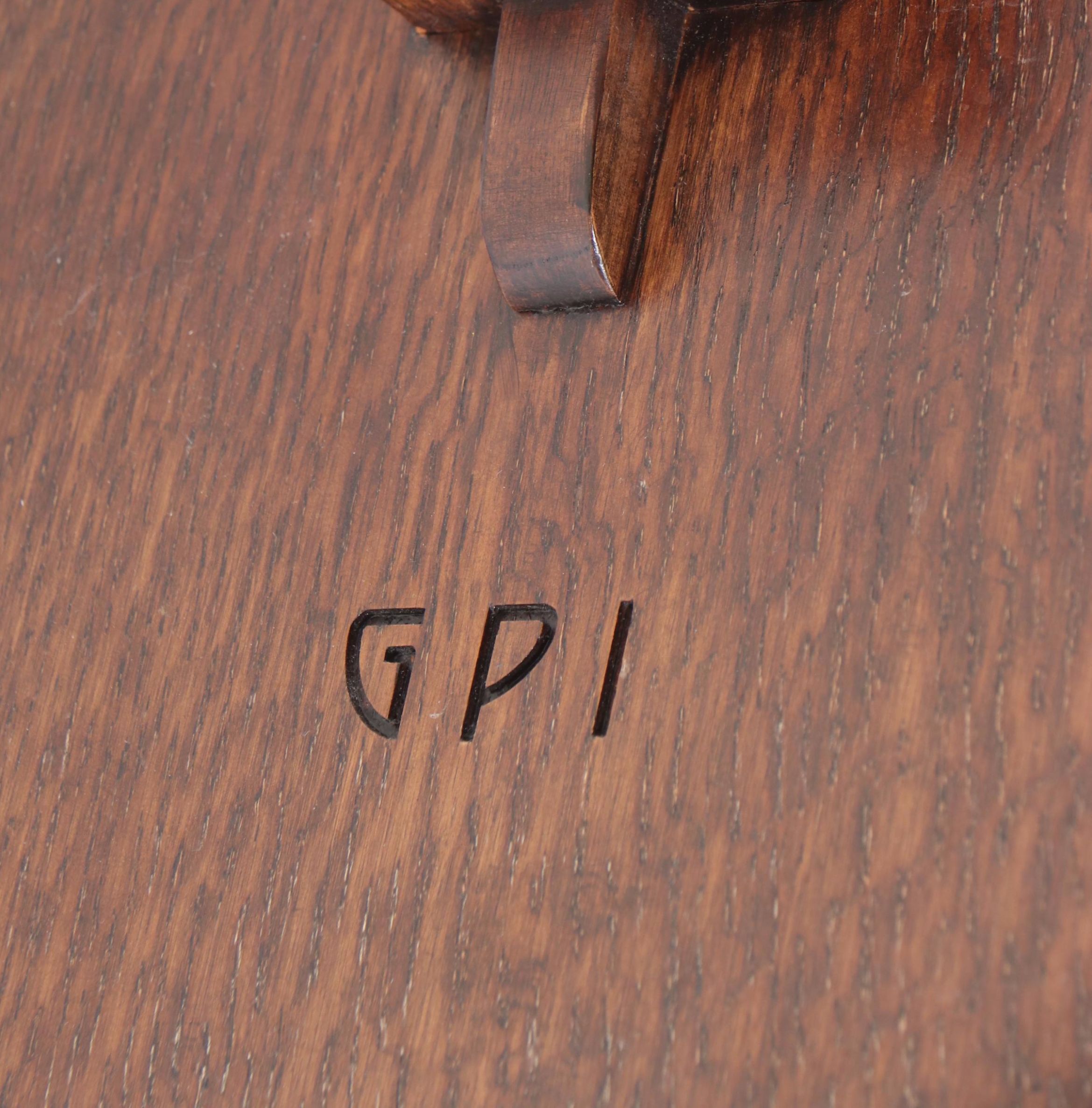 Stickley "Grove Park Inn" Arts and Crafts Style Oak and Copper Hall Clock