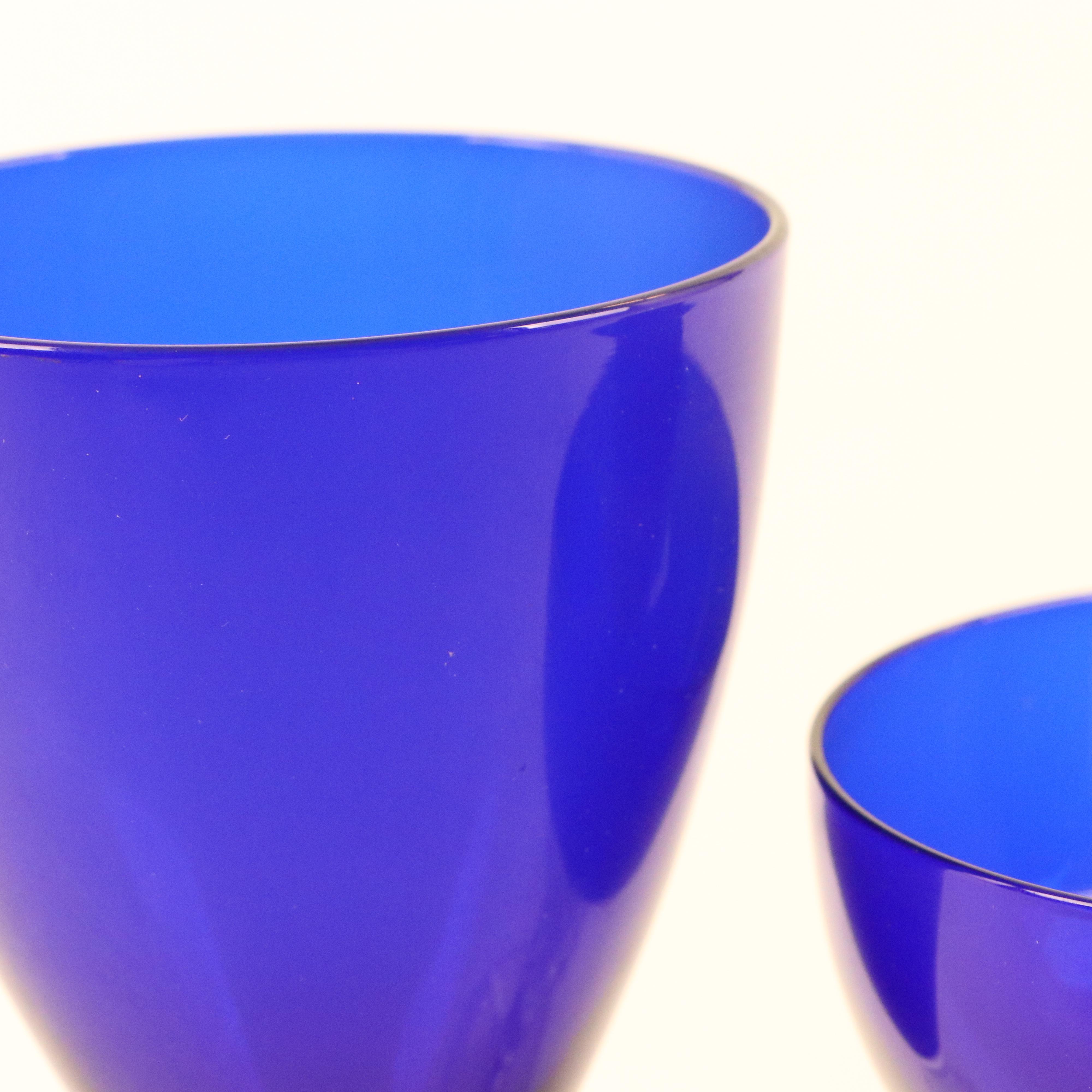 Morgantown "Golf Ball Cobalt Blue" Crystal Stemware