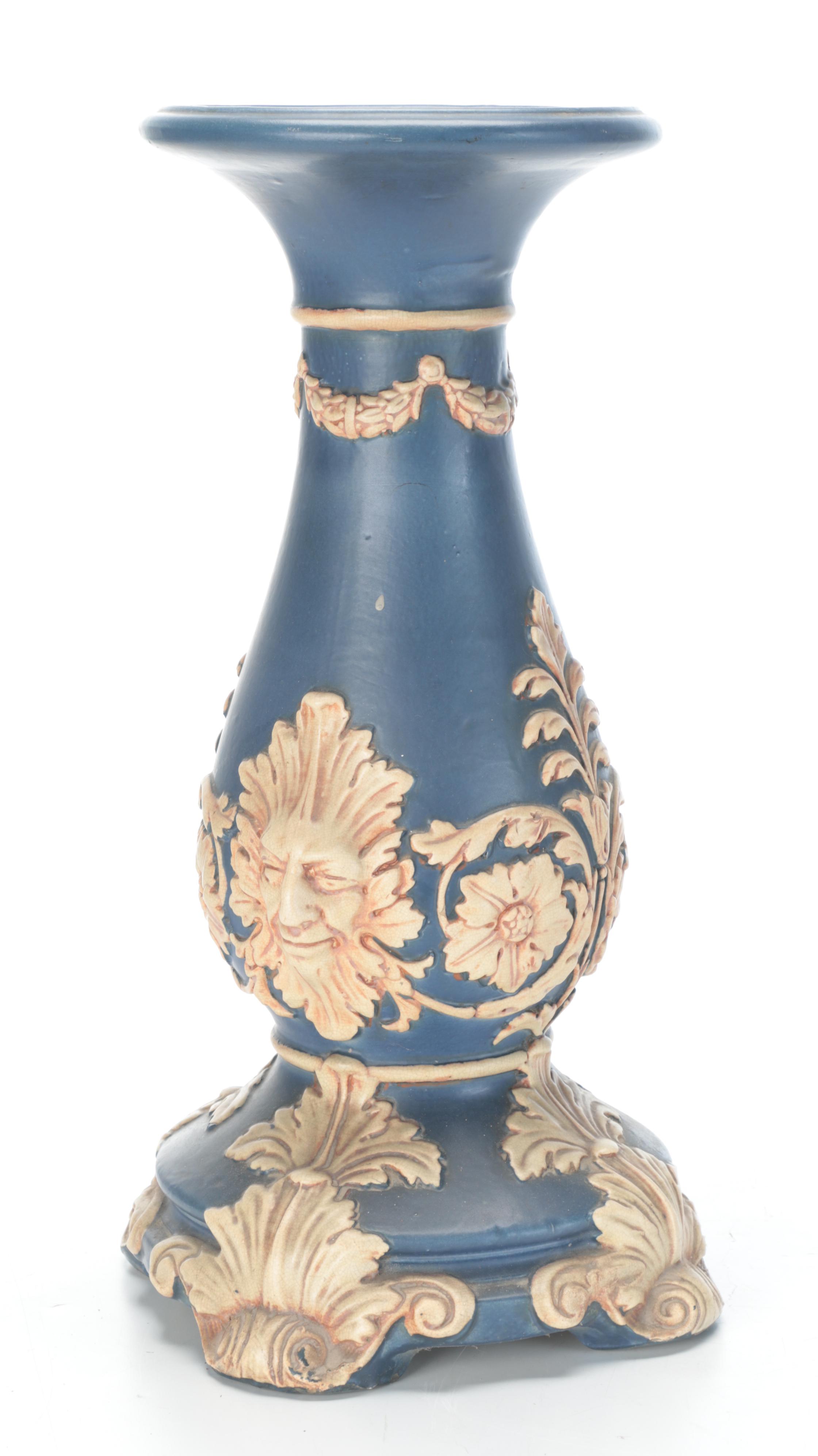 Weller Pottery Flemish Blue Ware Jardinière and Pedestal, Early 20th Century