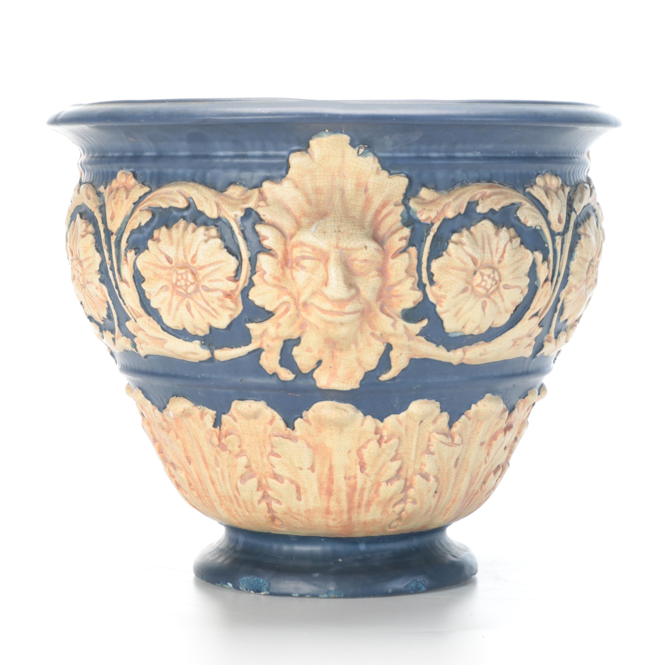 Weller Pottery Flemish Blue Ware Jardinière and Pedestal, Early 20th Century