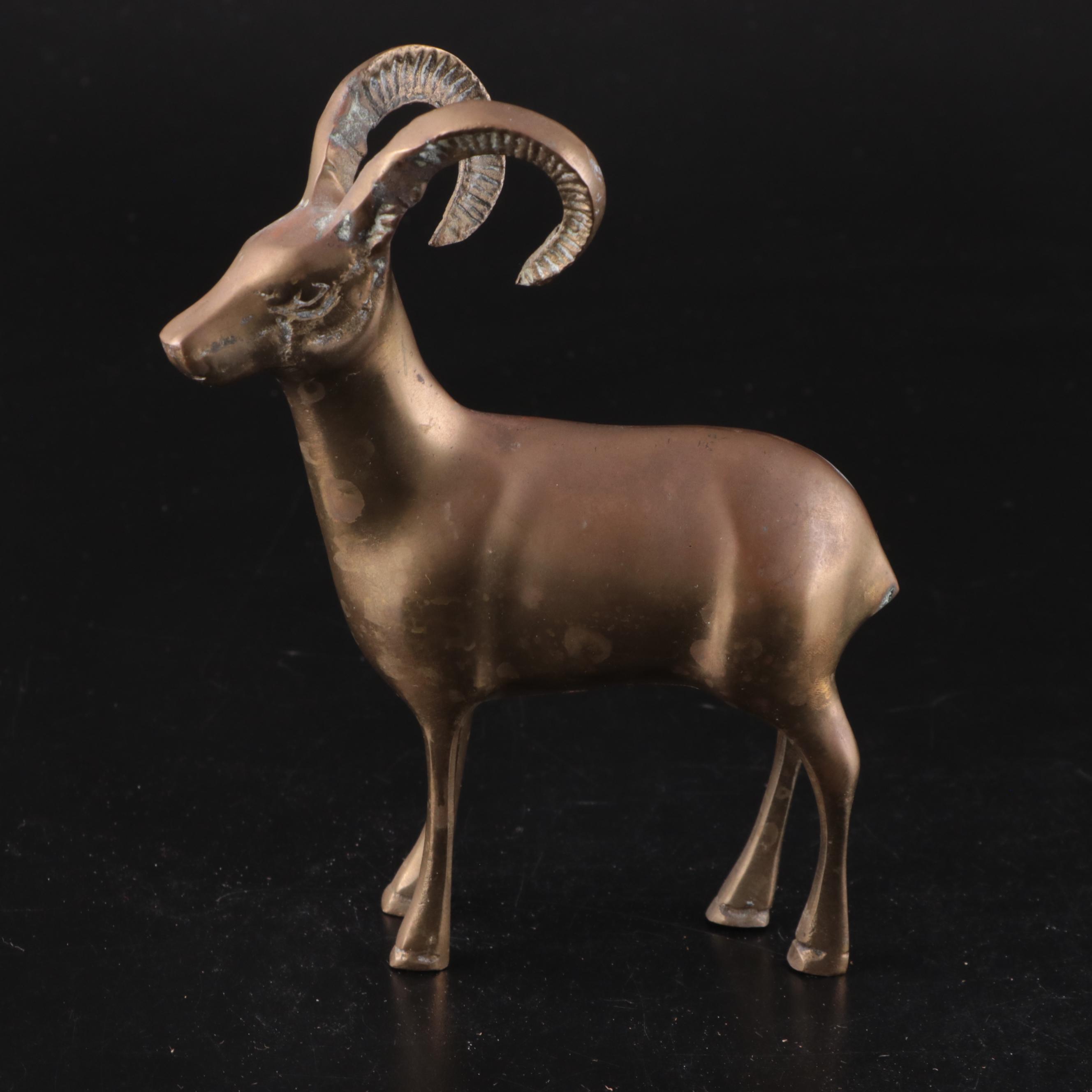 Cast Brass Mouse, Swan, Ibex, Moose and More Figurines