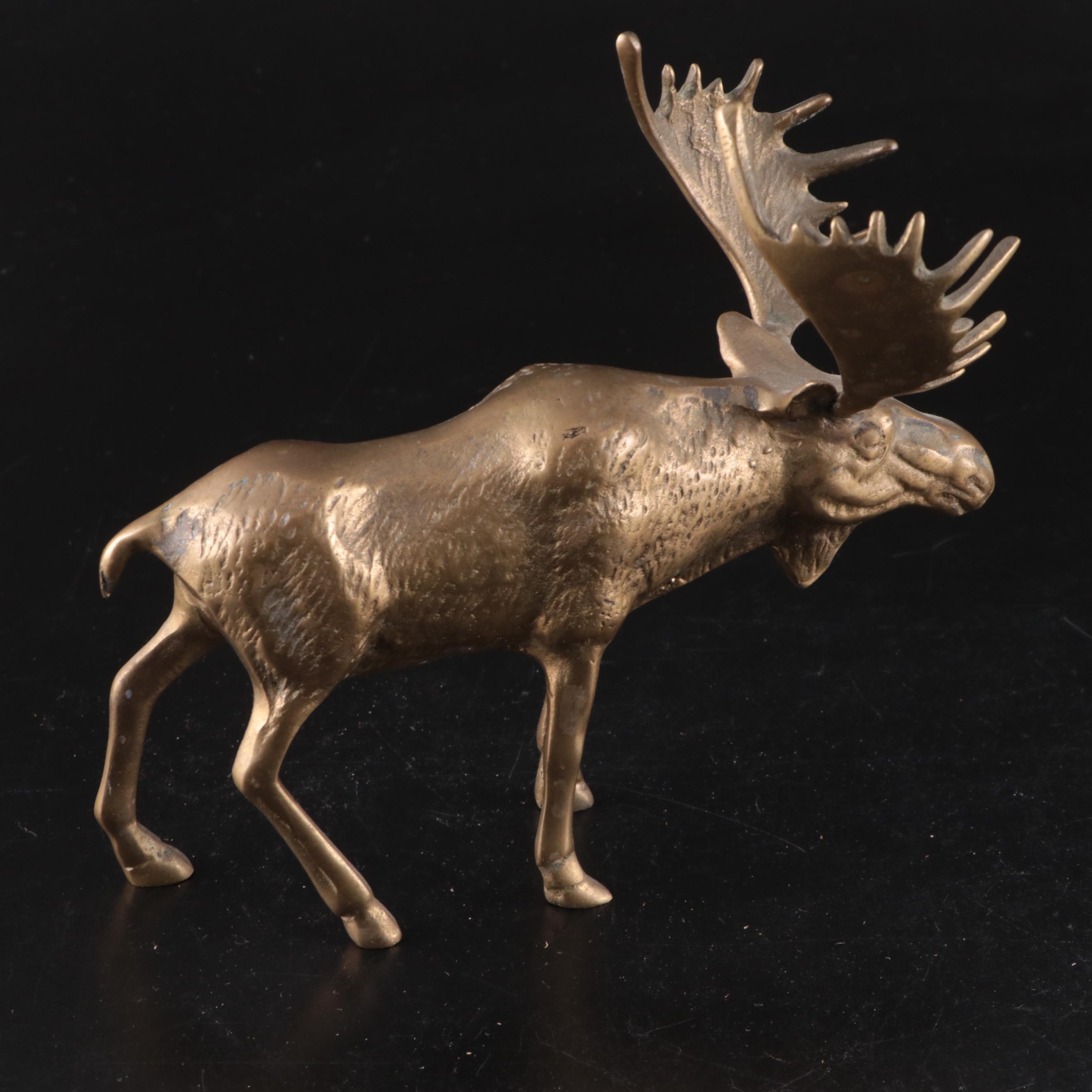 Cast Brass Mouse, Swan, Ibex, Moose and More Figurines