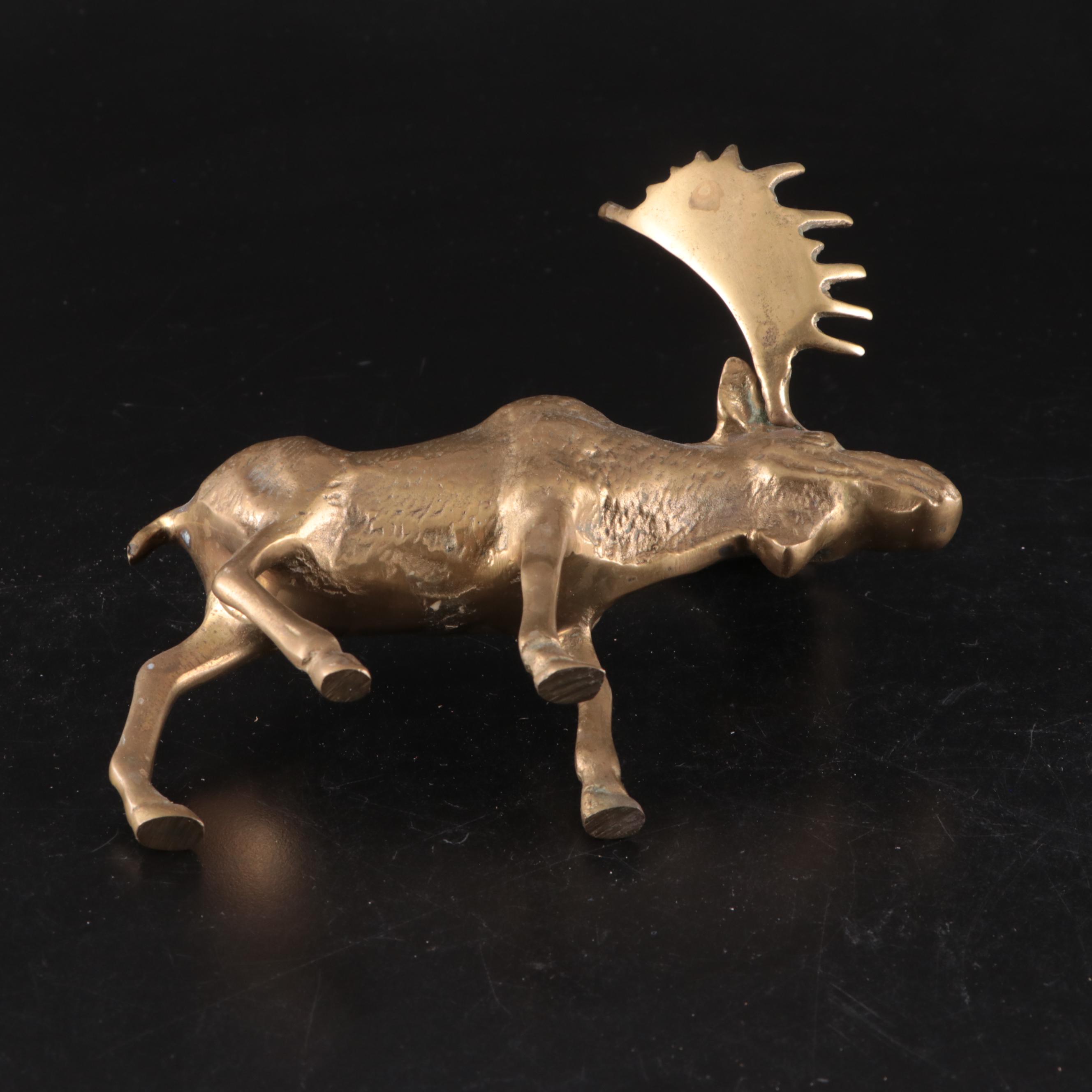Cast Brass Mouse, Swan, Ibex, Moose and More Figurines