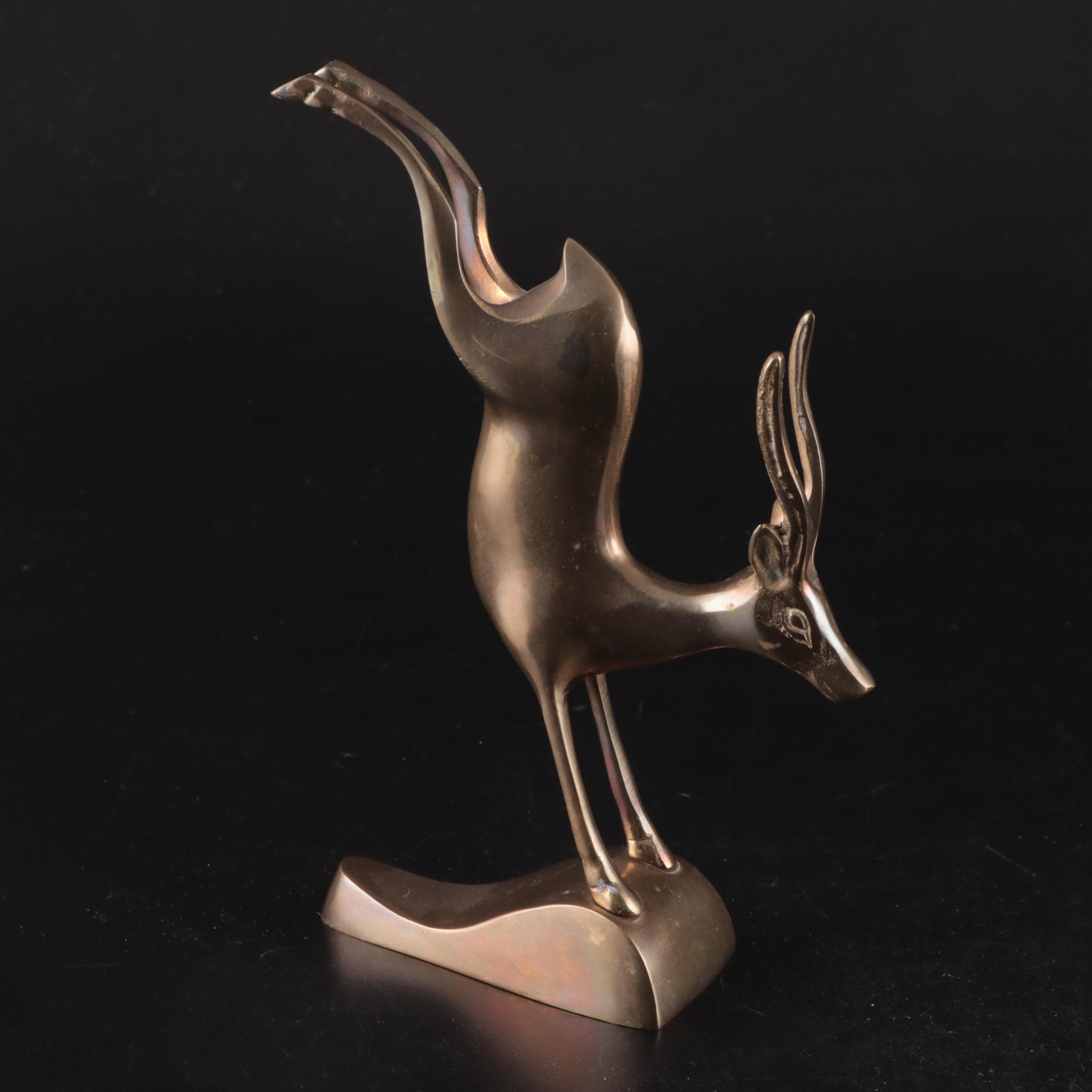 Cast Brass Mouse, Swan, Ibex, Moose and More Figurines