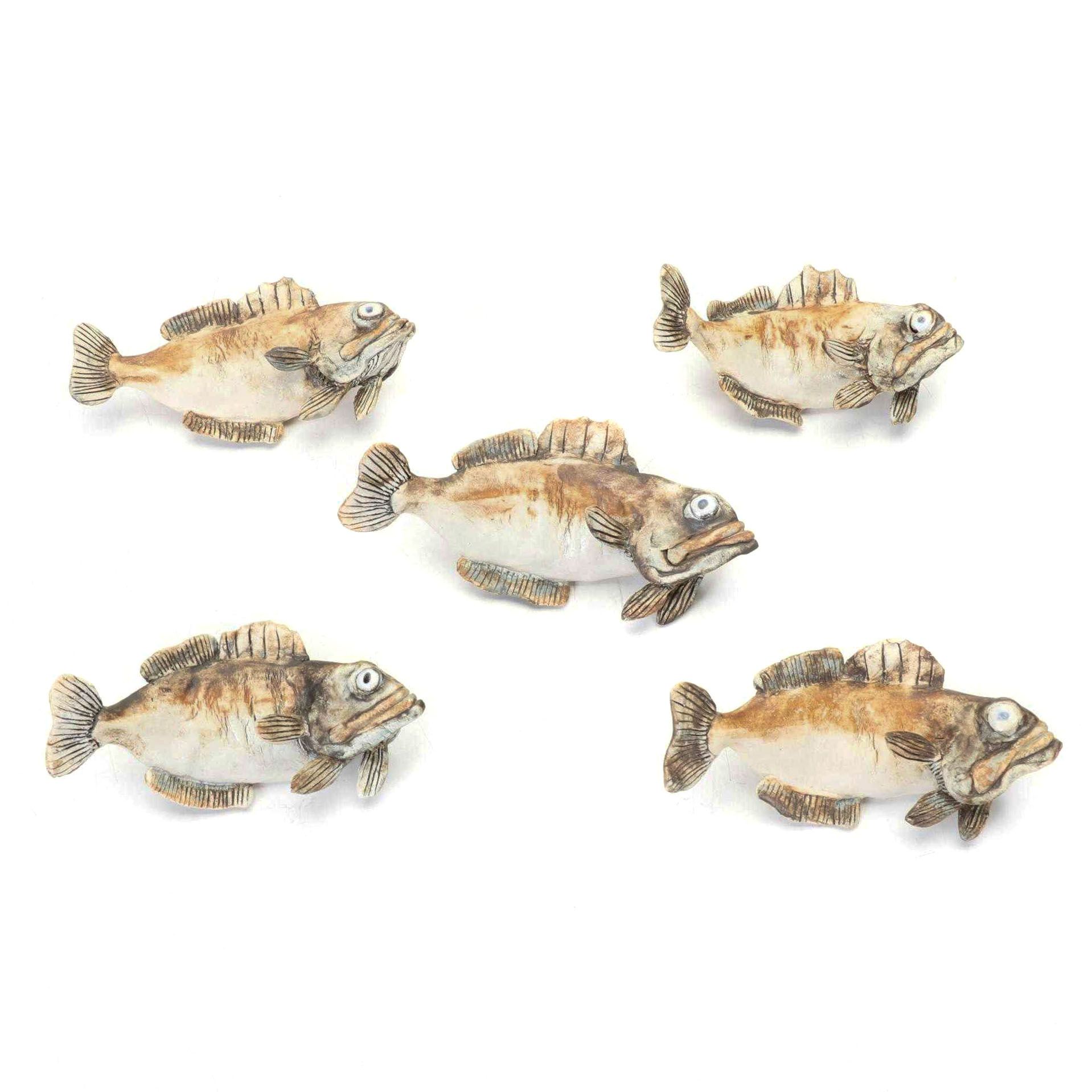 Five Aggie Zed Ceramic Sculpture "Fish"