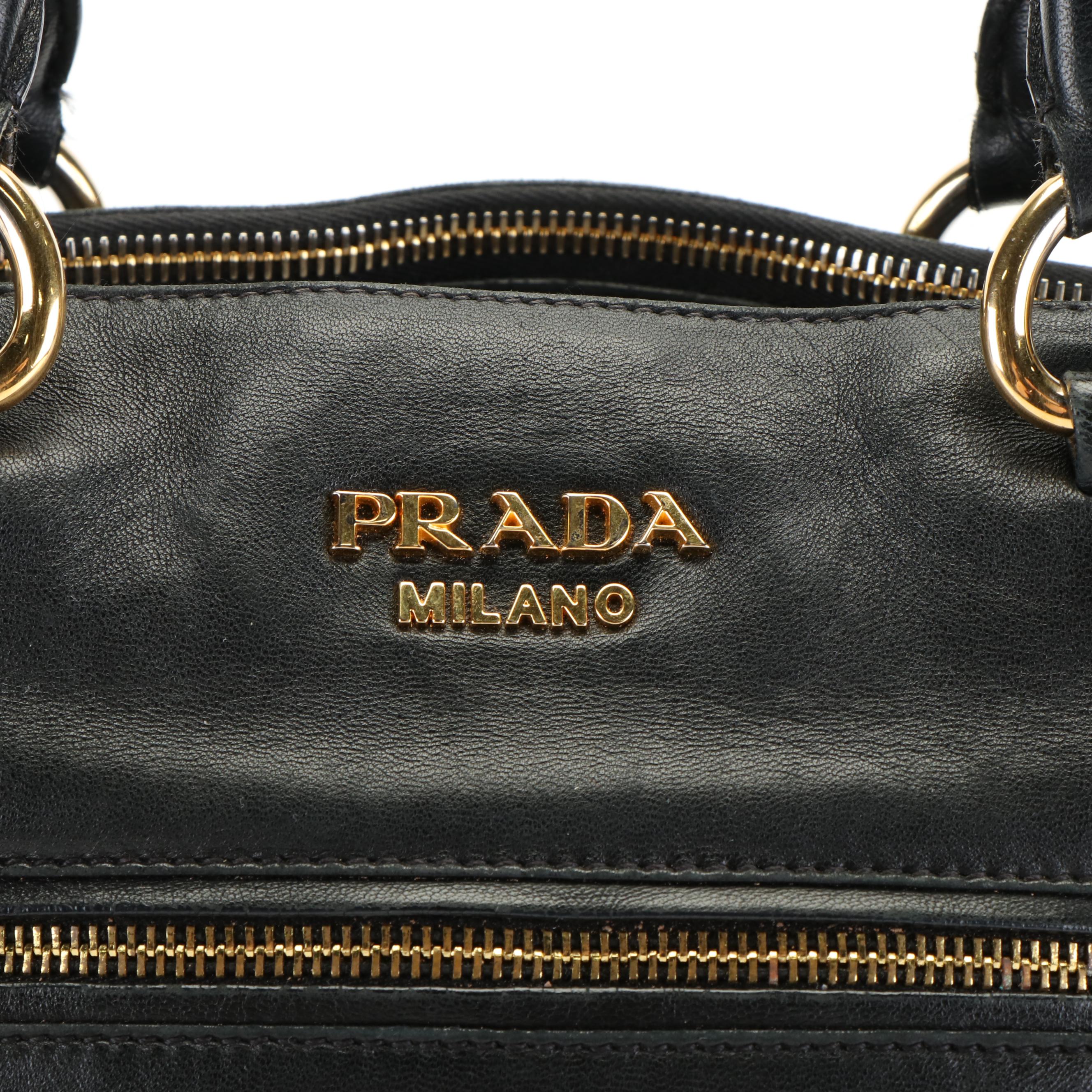 Prada Satchel in Black Vitello Daino Leather