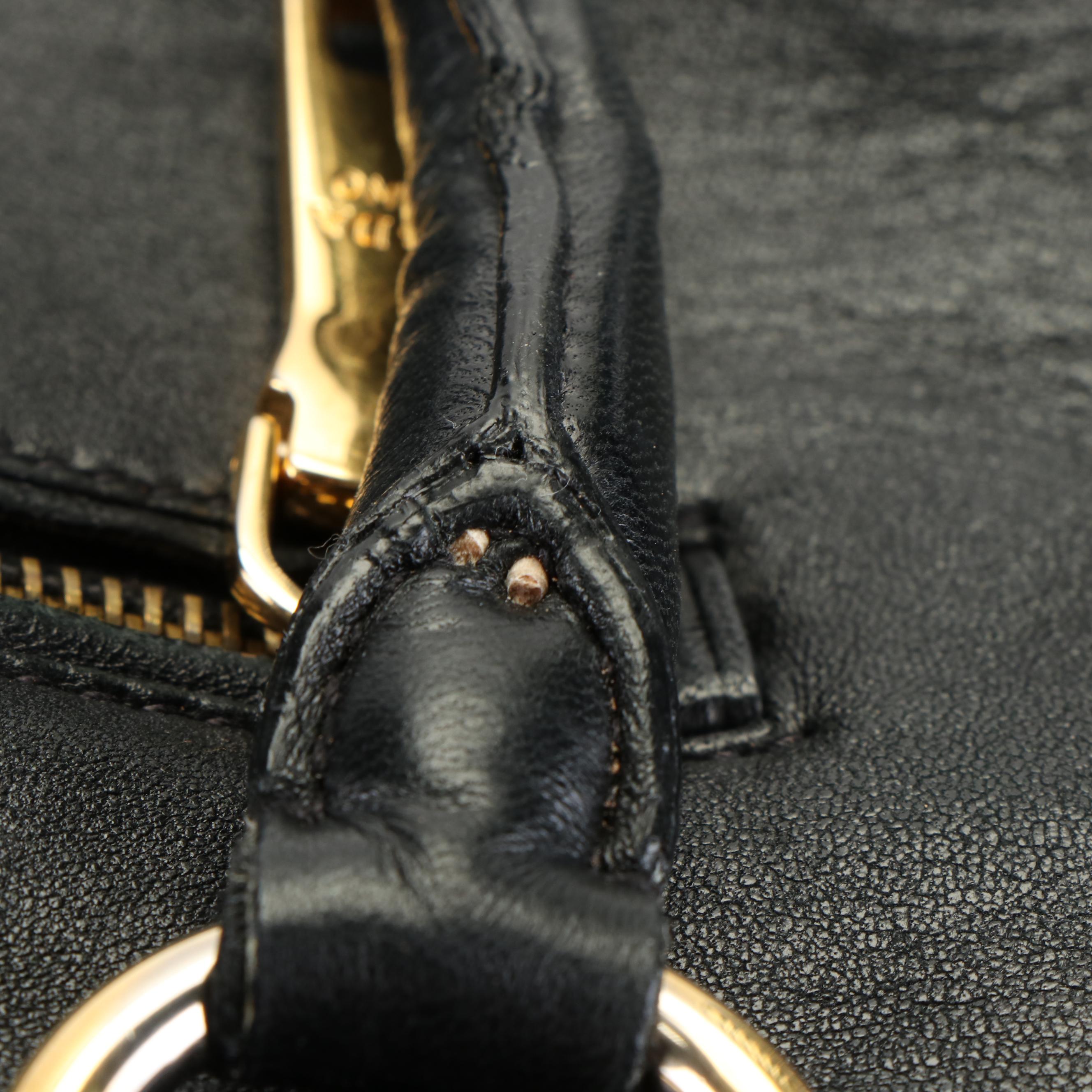 Prada Satchel in Black Vitello Daino Leather