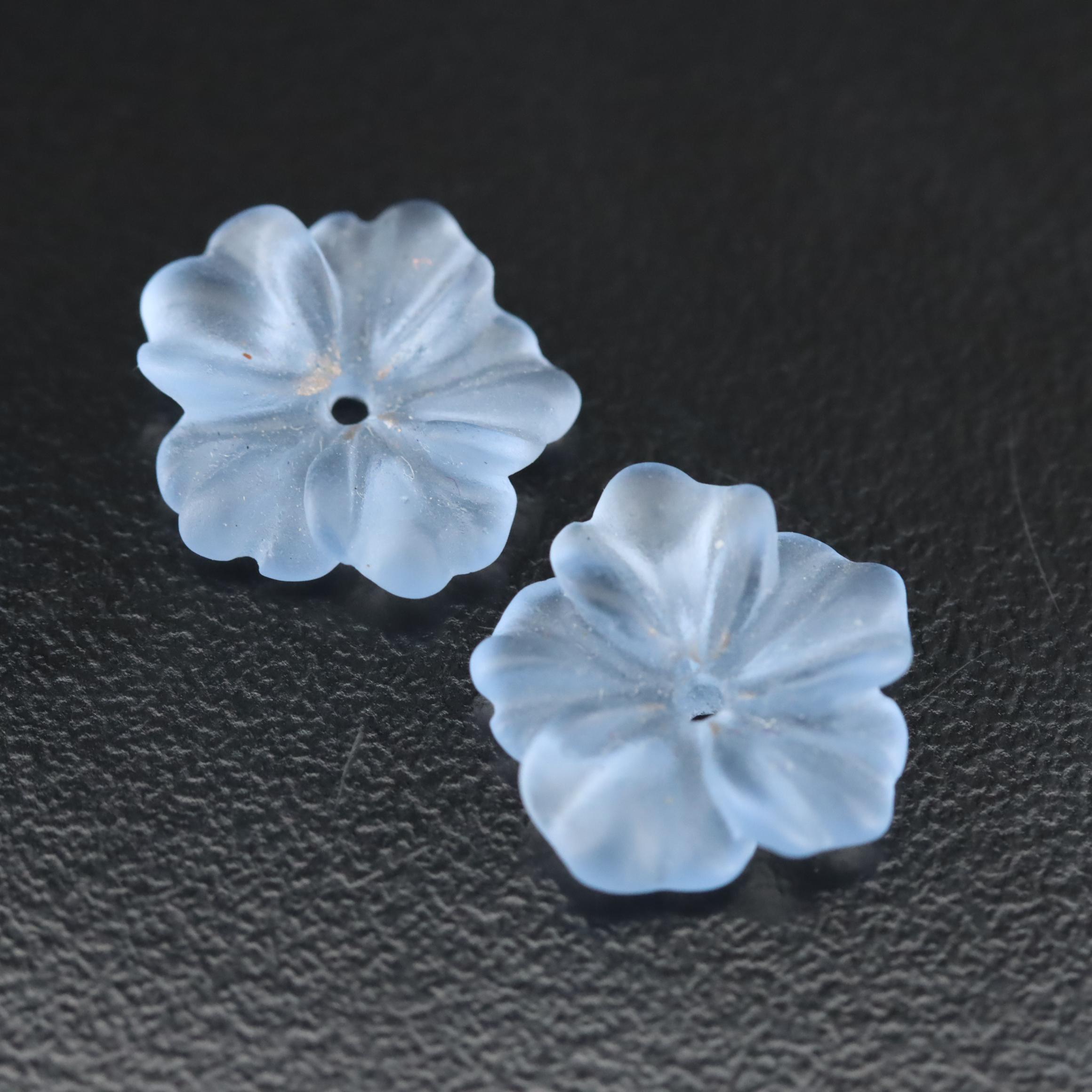 14K 0.12 CTW (Origin Undetermined) Diamond Earrings with Chalcedony Enhancers