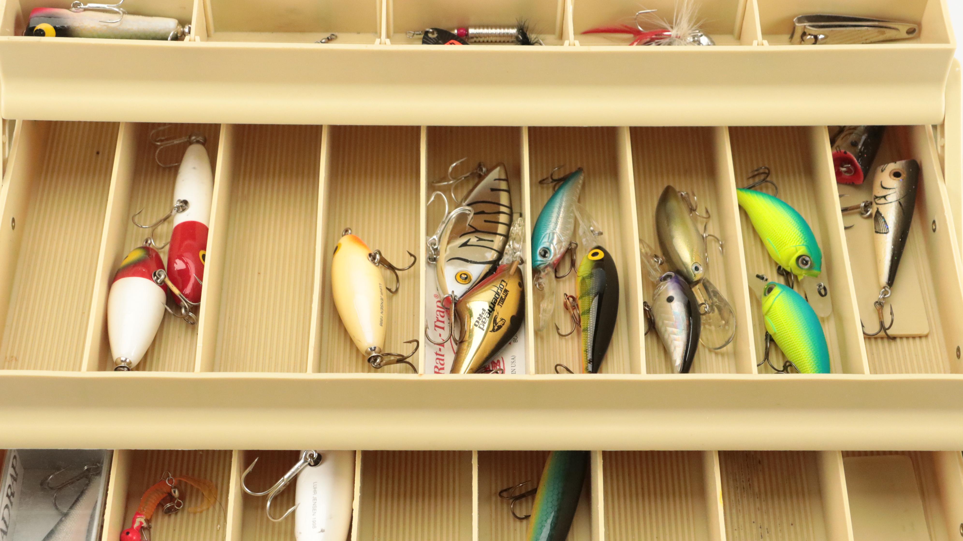 Plano Tackle Box with Other Fishing Reels, Lures, and More