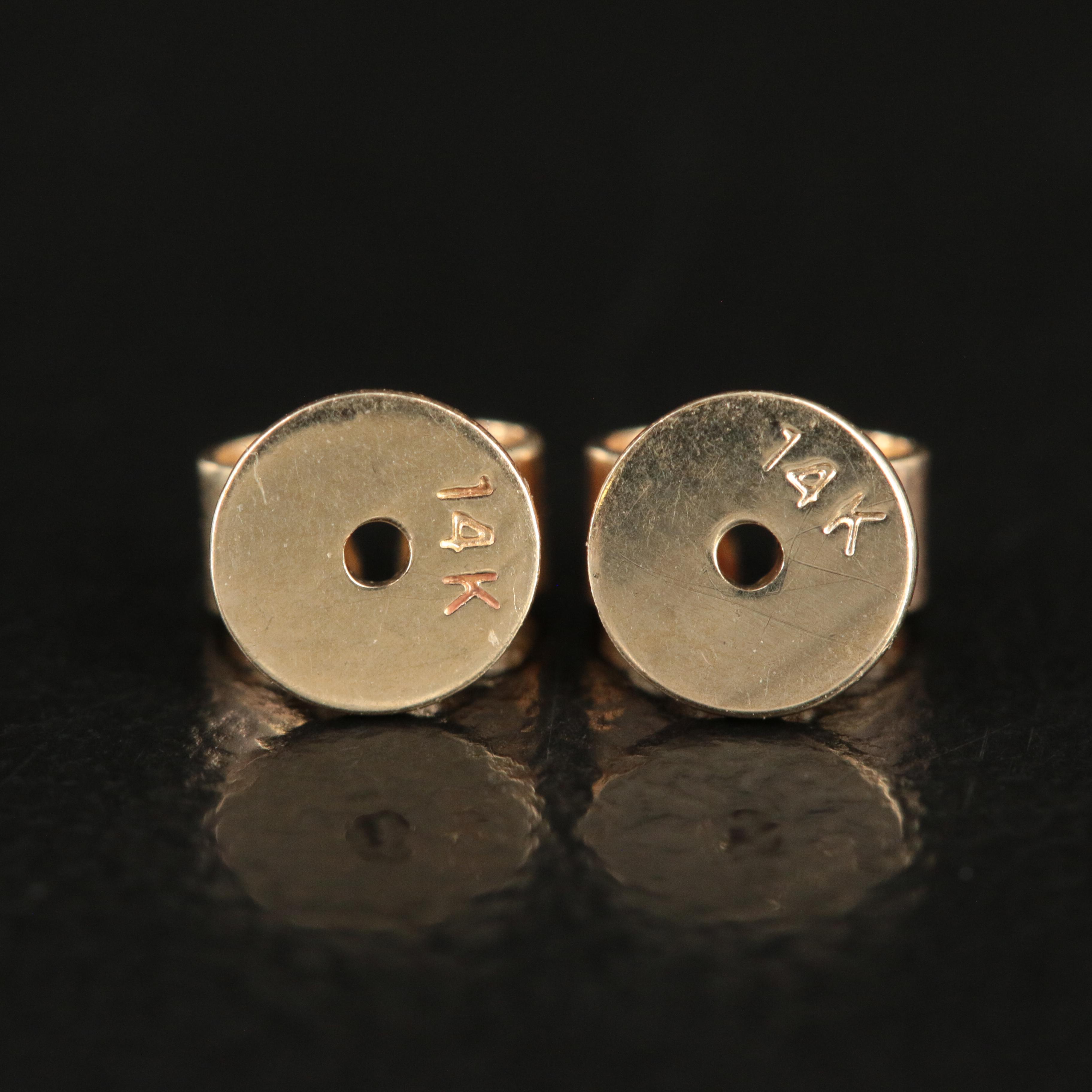 14K Emerald and Diamond Drop Earrings