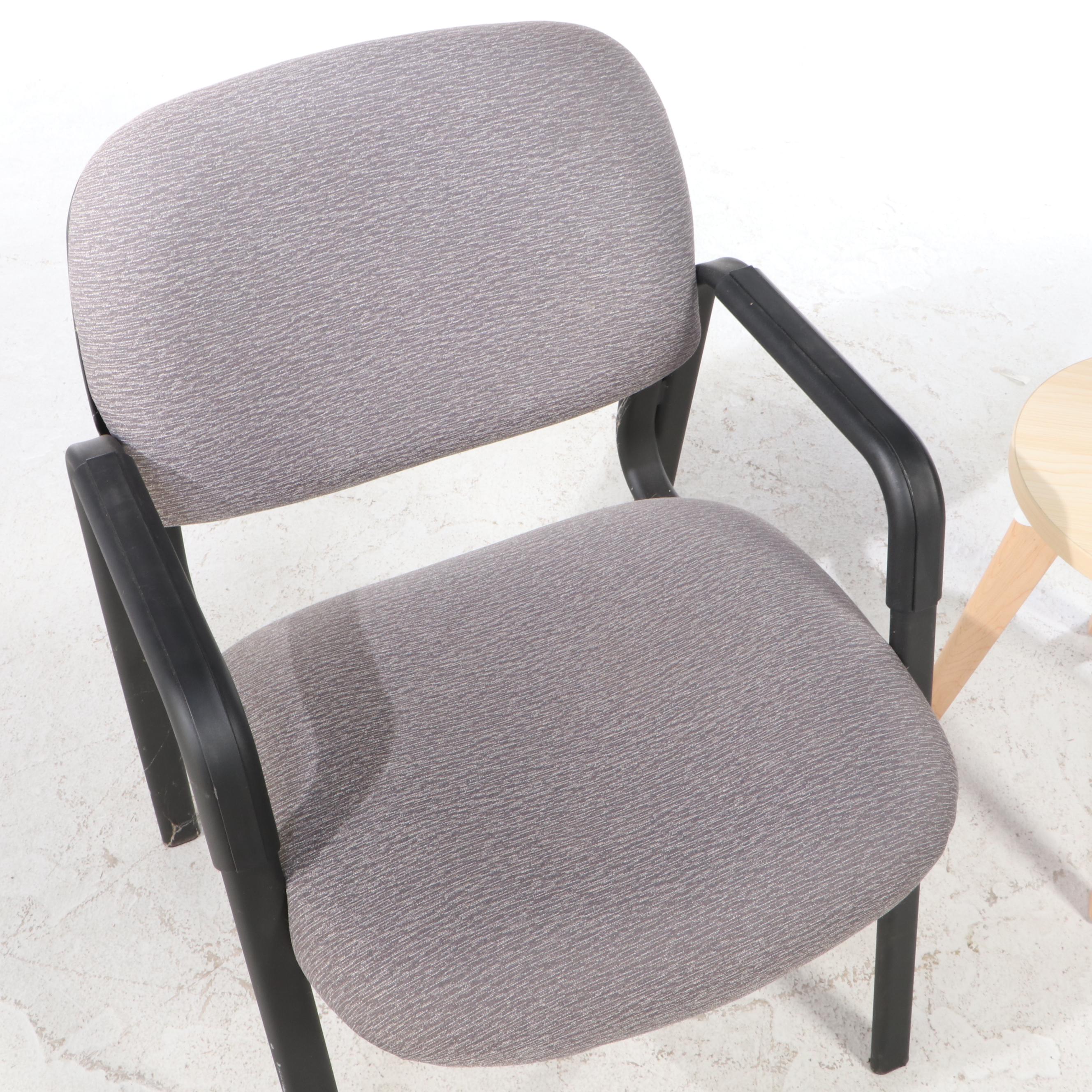 Safco Upholstered Office Chair and Modern Style Side Table