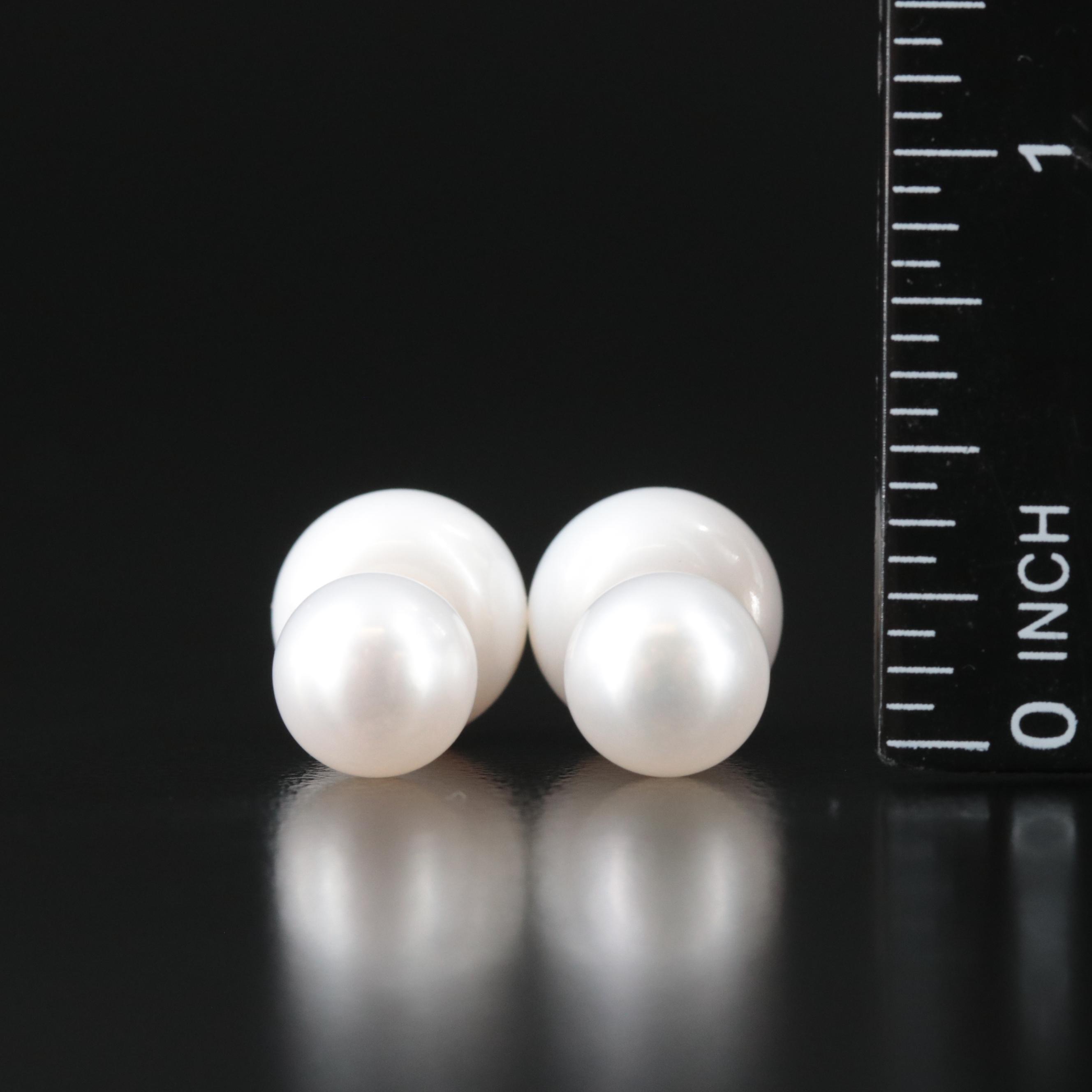 14K Pearl Front-Back Earrings
