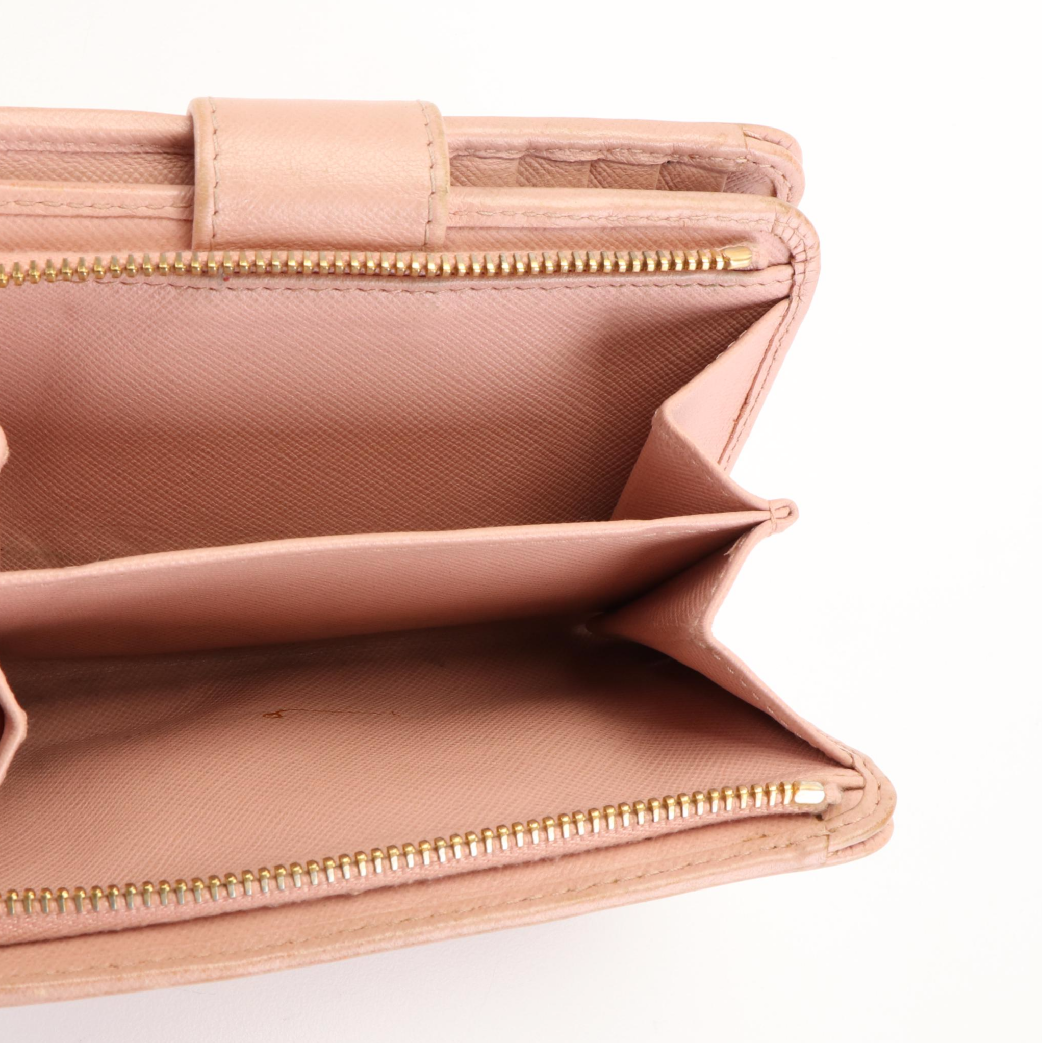 Prada Orchidea Compact Wallet in Pink Saffiano Leather