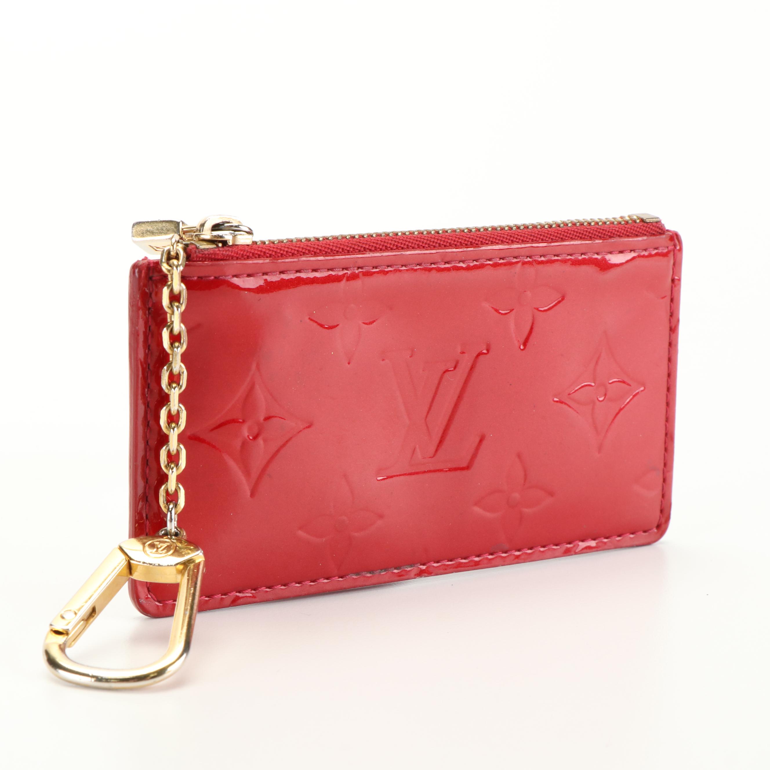 Louis Vuitton Red Monogram Vernis Key Pouch with Box