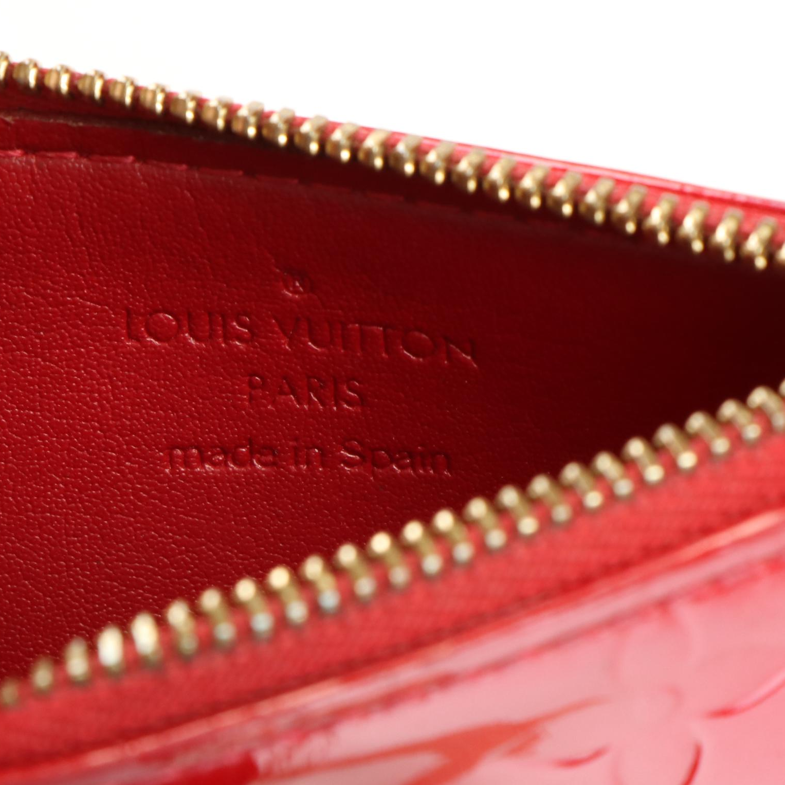 Louis Vuitton Red Monogram Vernis Key Pouch with Box
