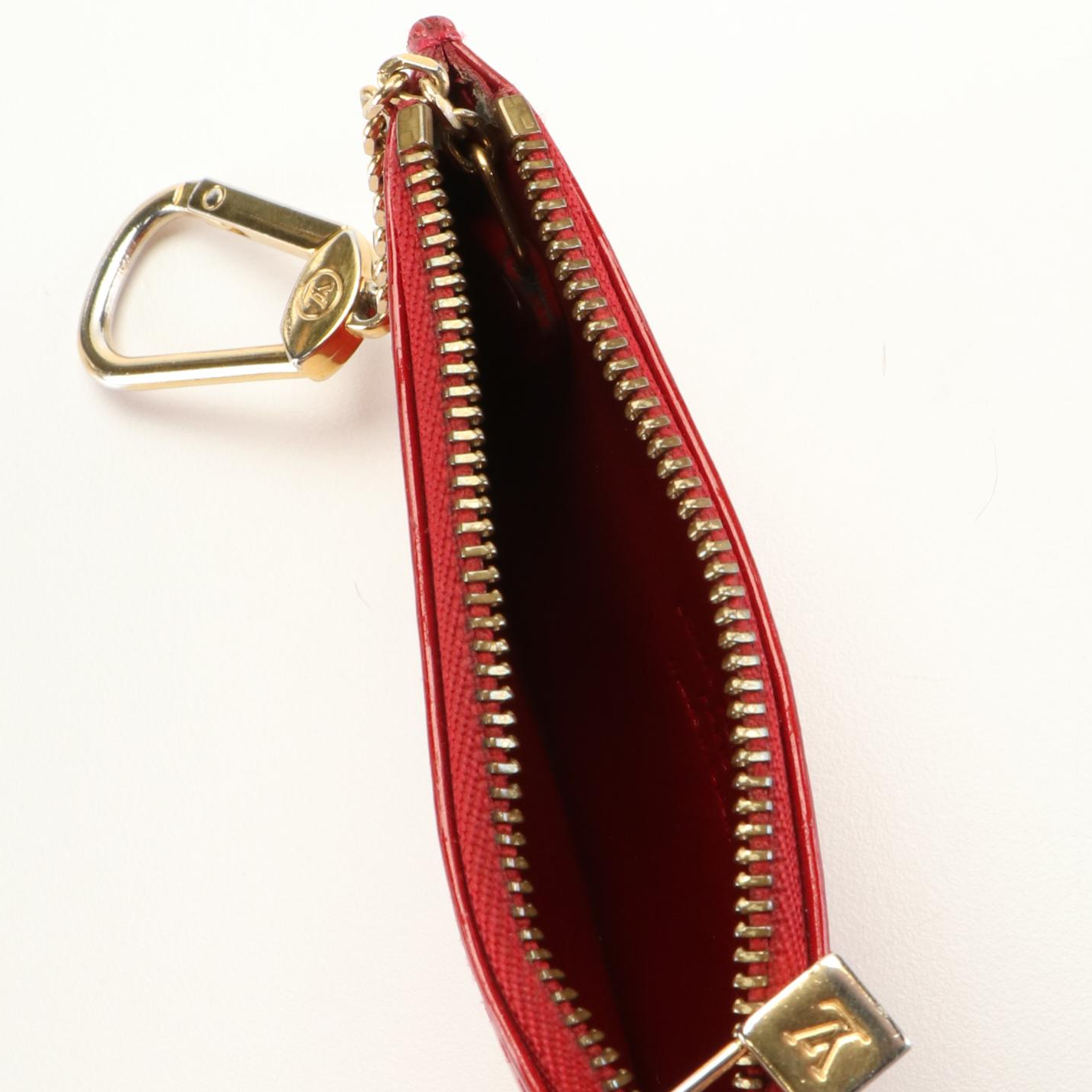 Louis Vuitton Red Monogram Vernis Key Pouch with Box