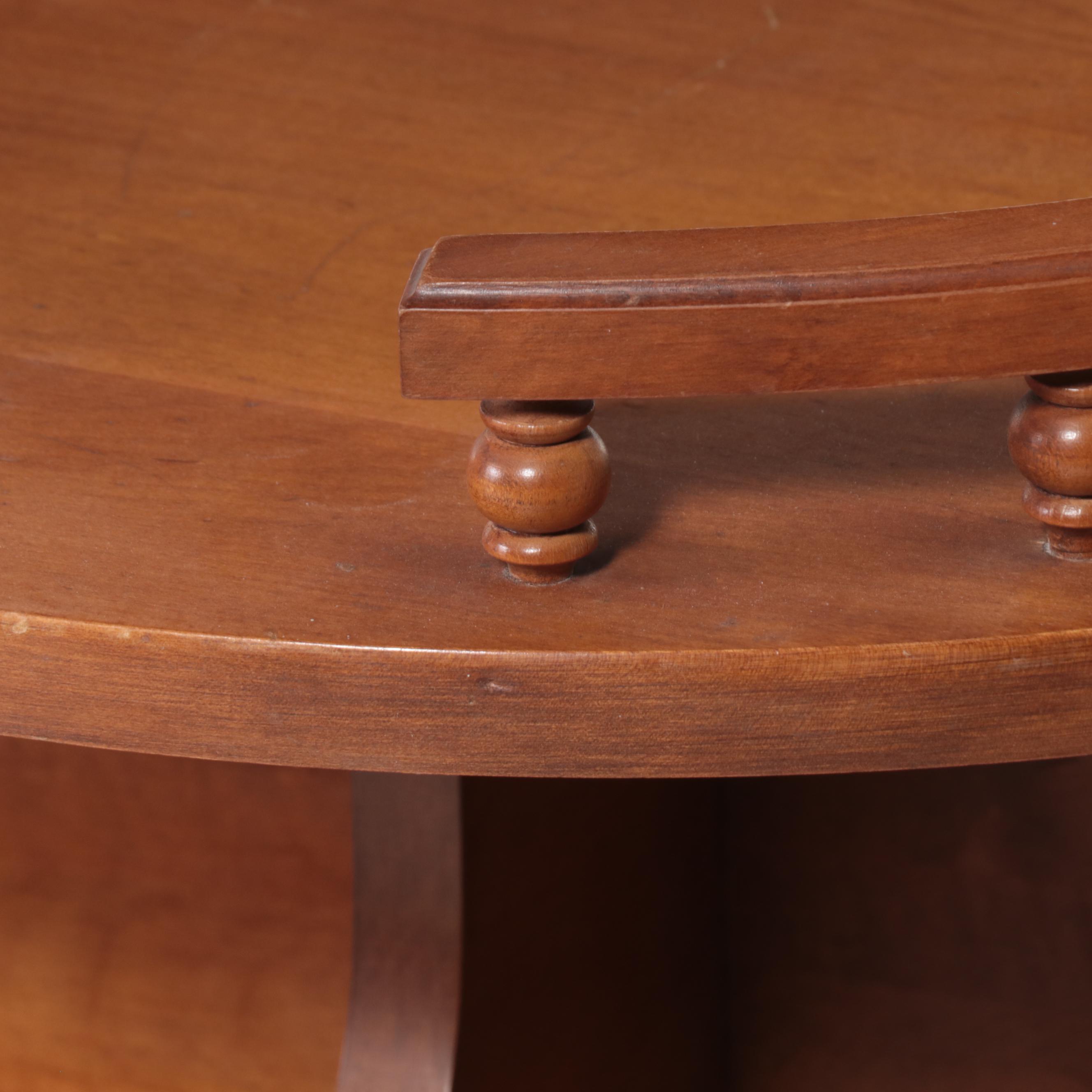 American Colonial Style Maple Two-Tier Side Table, Mid-20th Century