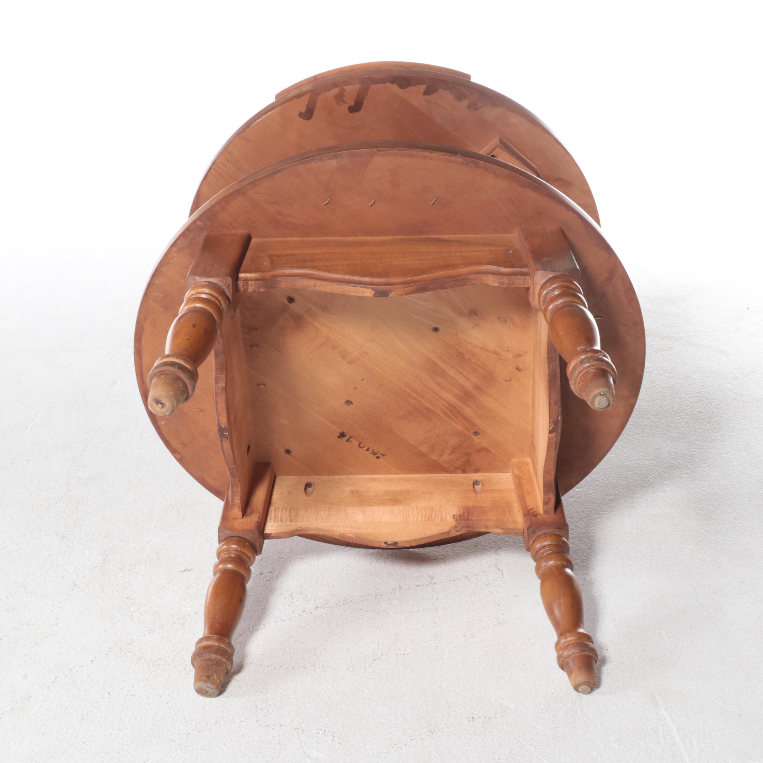 American Colonial Style Maple Two-Tier Side Table, Mid-20th Century