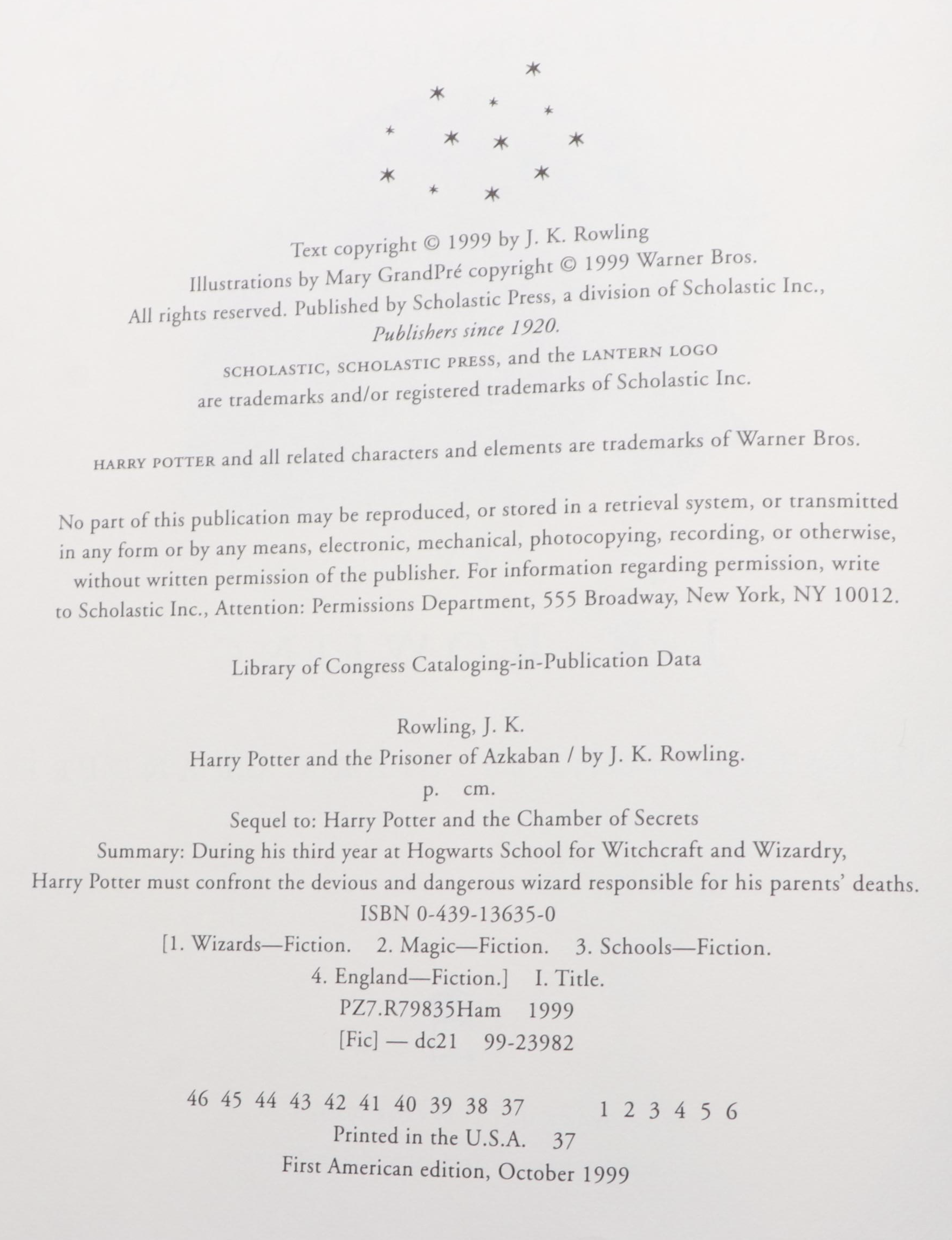 First American Edition "Harry Potter" Complete Series by J. K. Rowling