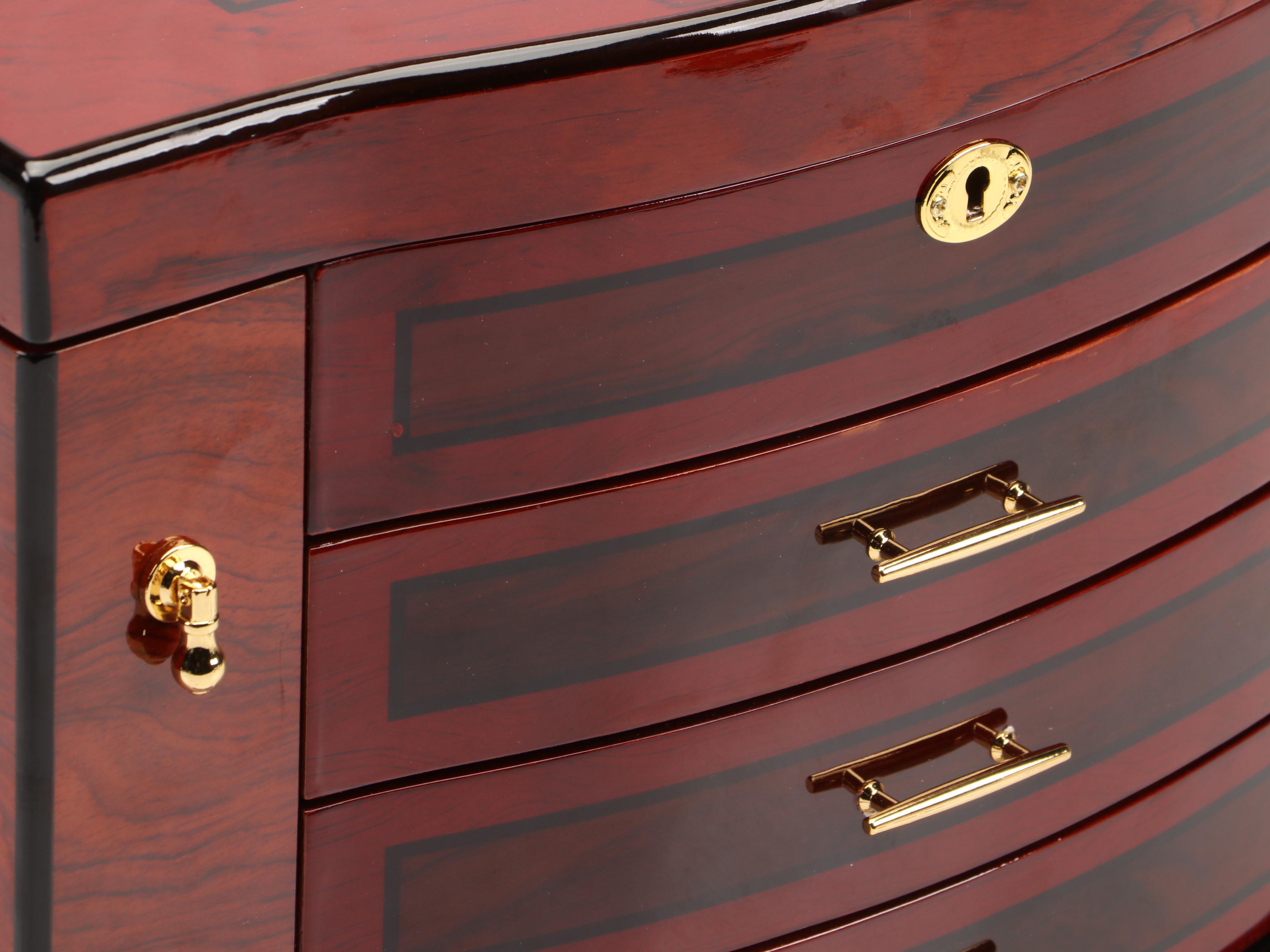 Jere High Gloss Finish Wooden Jewelry Box