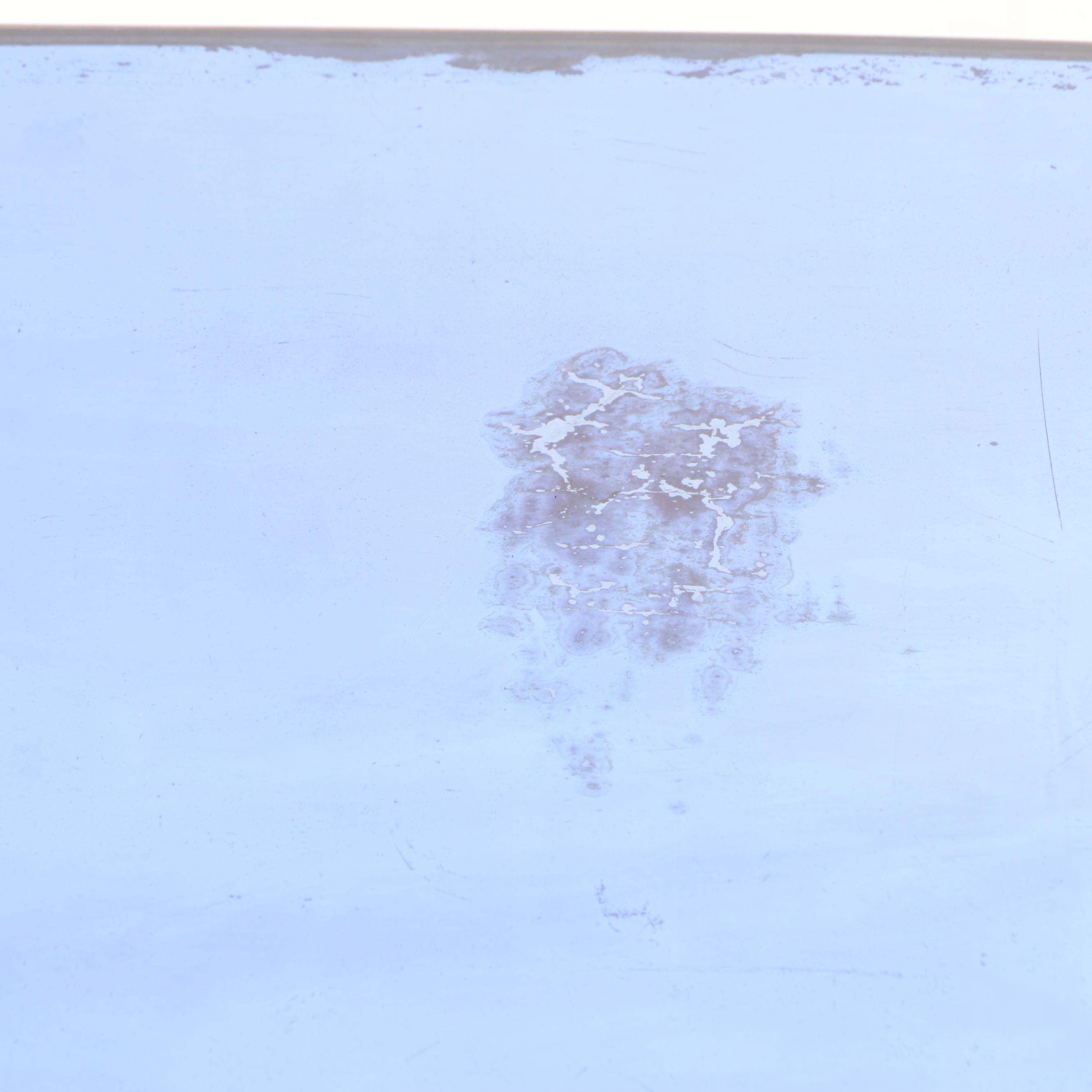 Art Deco Walnut and Blue Mirrored Glass Coffee Table, circa 1940