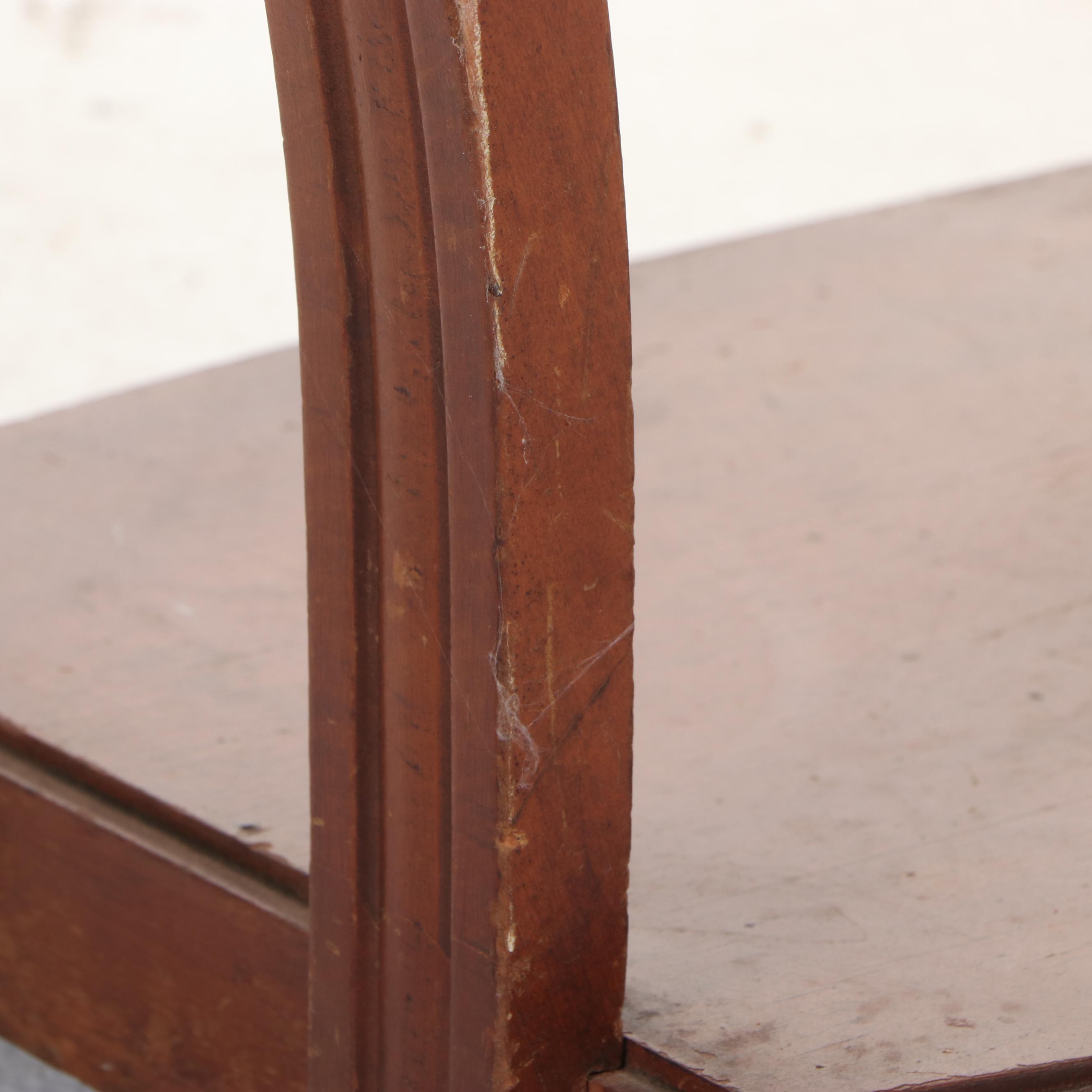 Art Deco Walnut and Blue Mirrored Glass Coffee Table, circa 1940