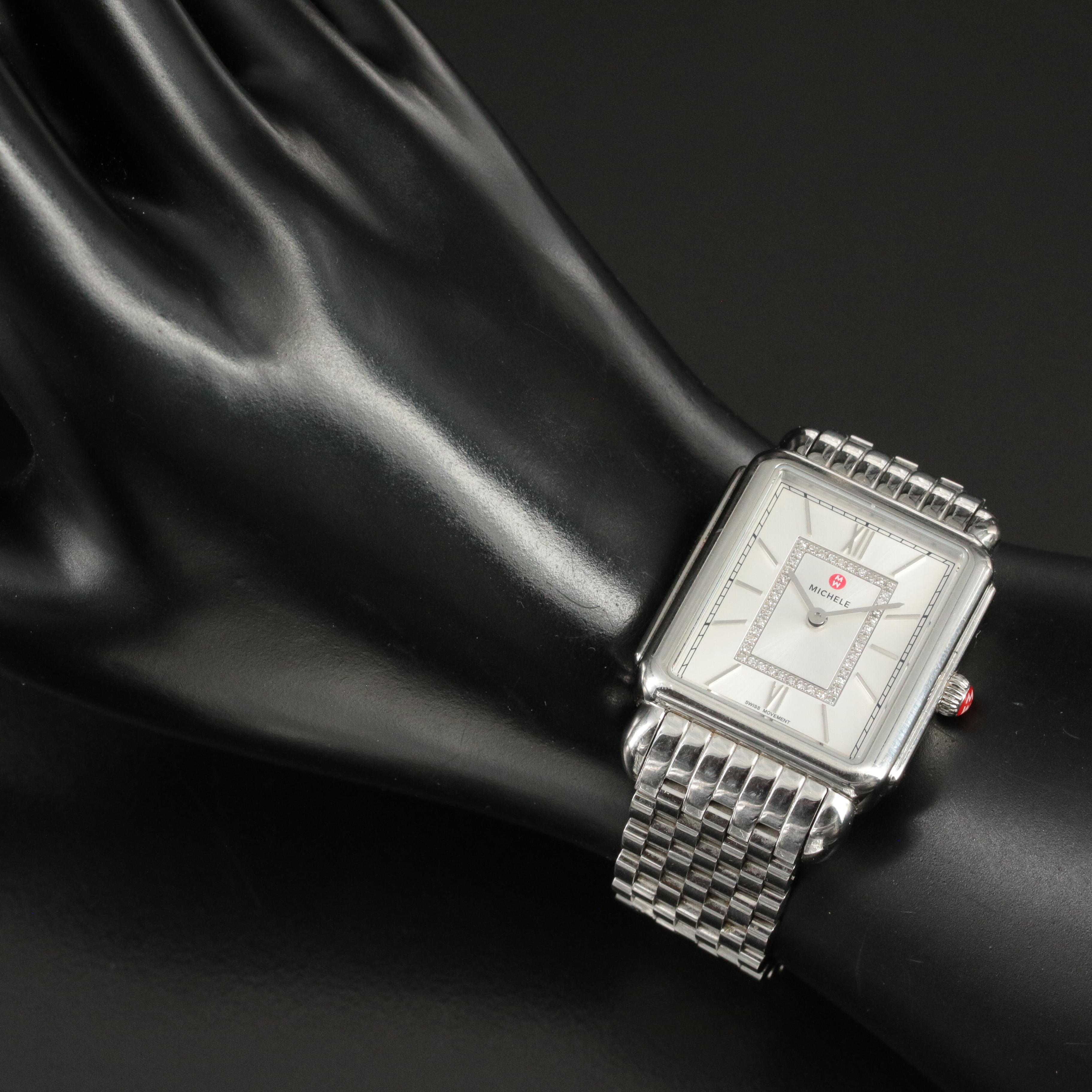 Michele Deco II Diamond Dial Watch