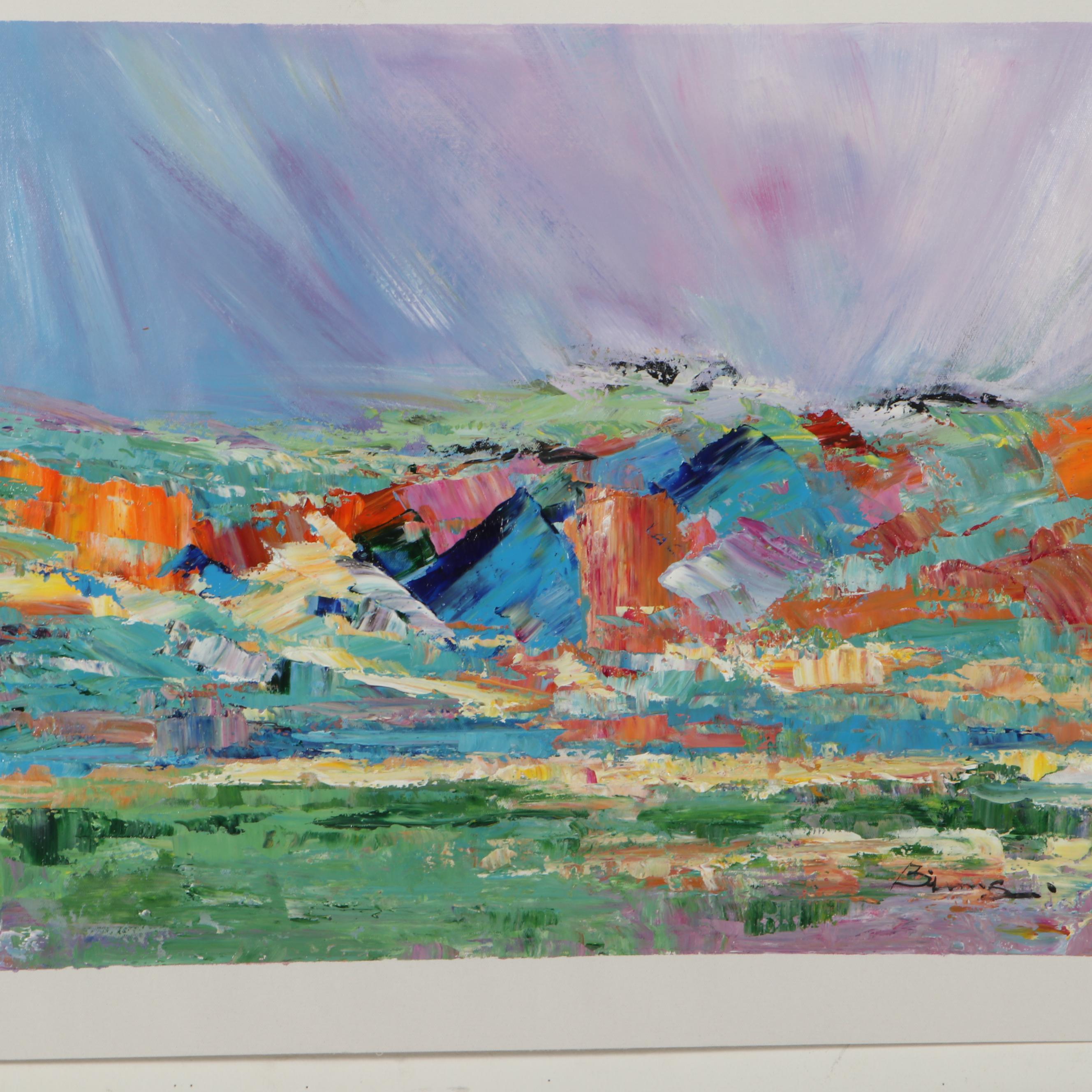 Bing Abstract Landscape Oil Painting, 21st Century