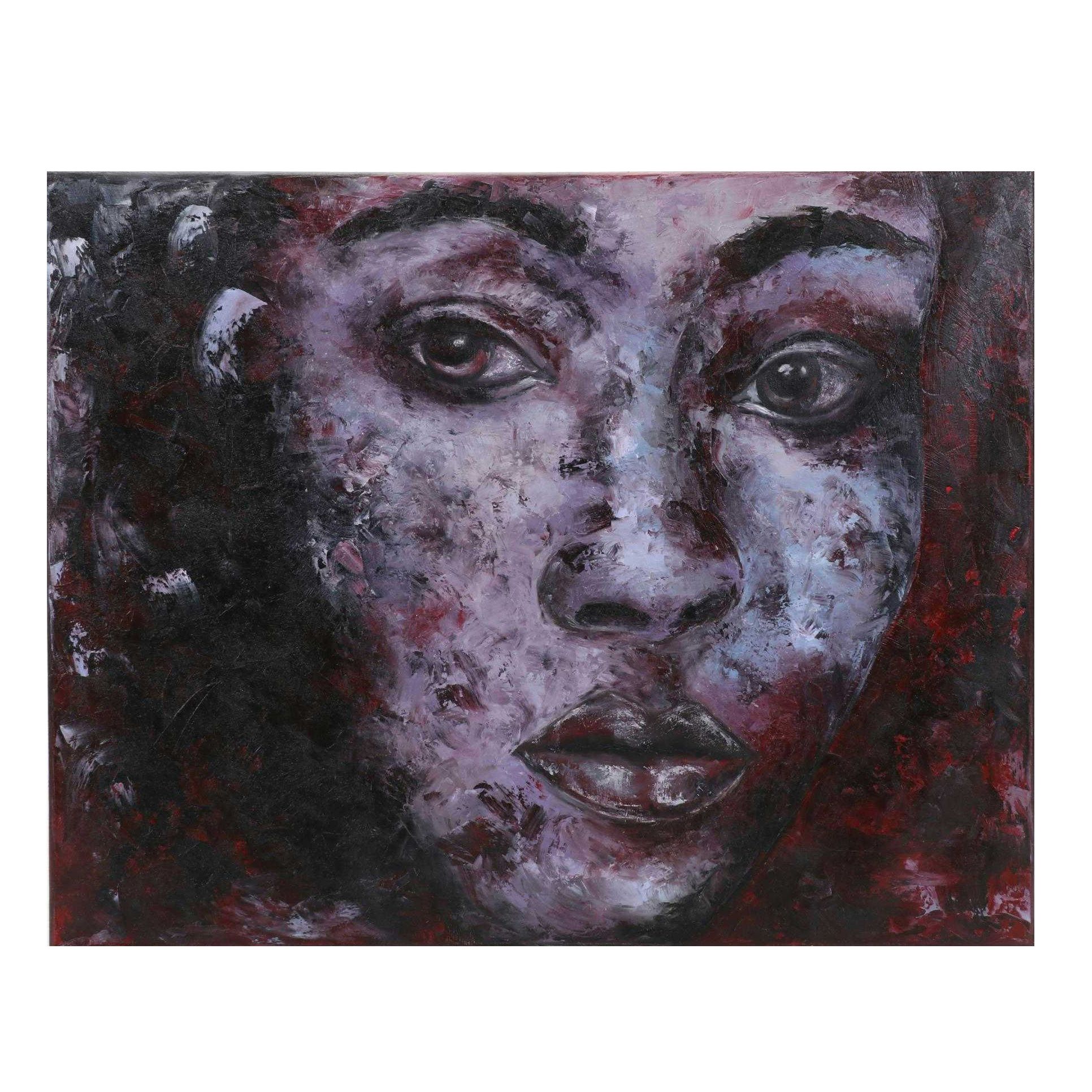 Oluwakemi Omowaire Portrait Oil Painting "Fear No More," 2023