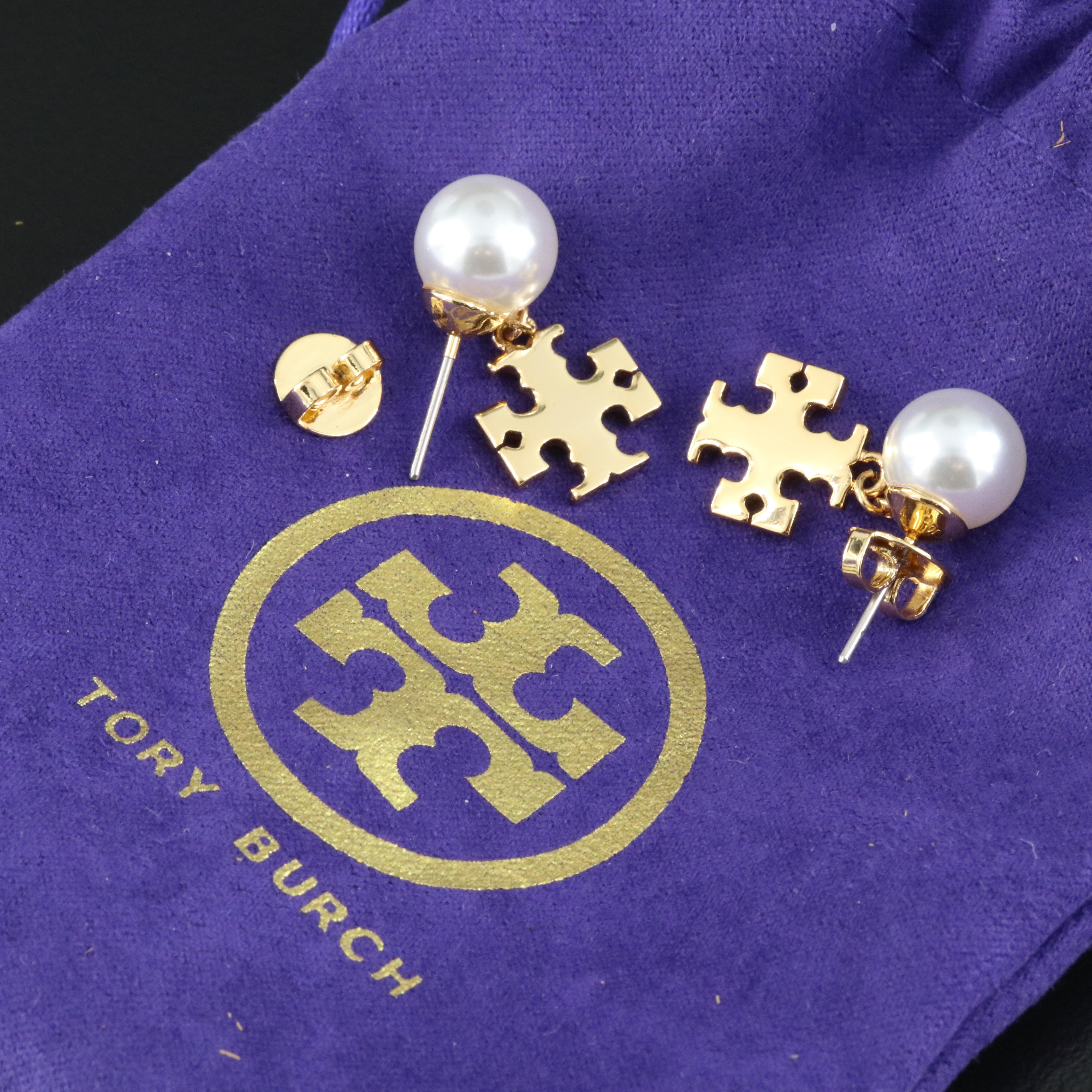 Tory Burch Kira Faux Pearl Drop Earrings