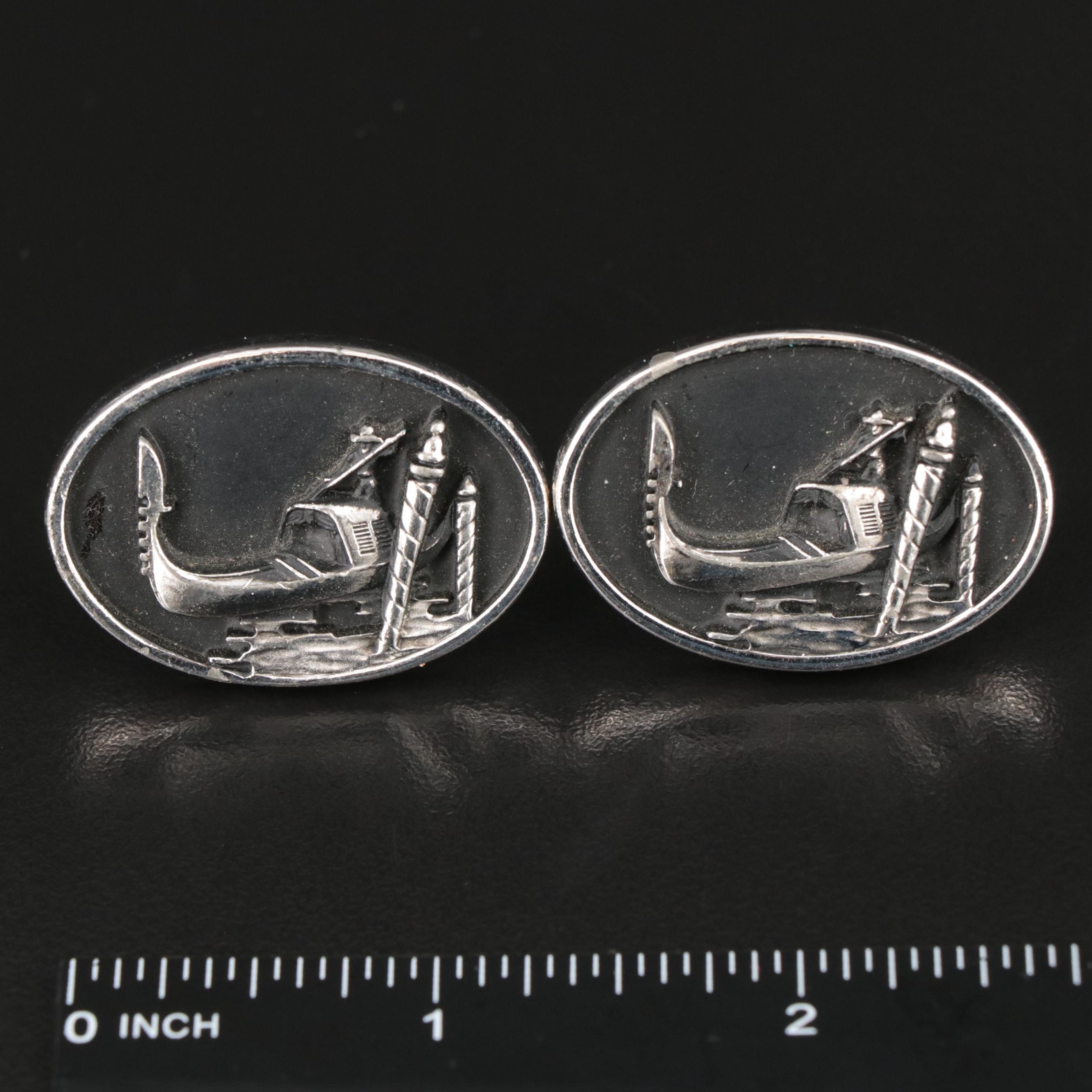 Mens Collection of Cufflinks, Tie Tacs, and Pins Including Sterling