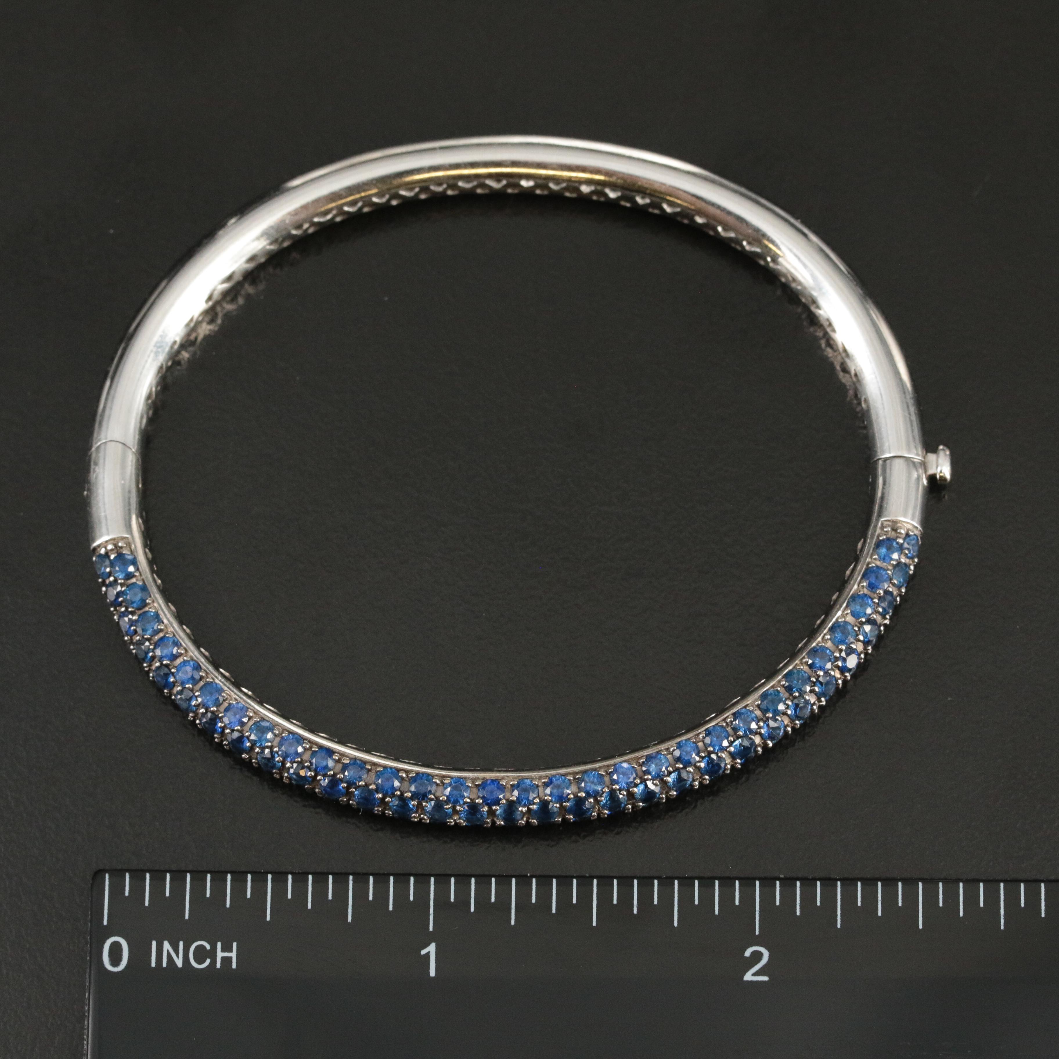 Roberto Coin 18K Sapphire Oval Hinged Bracelet