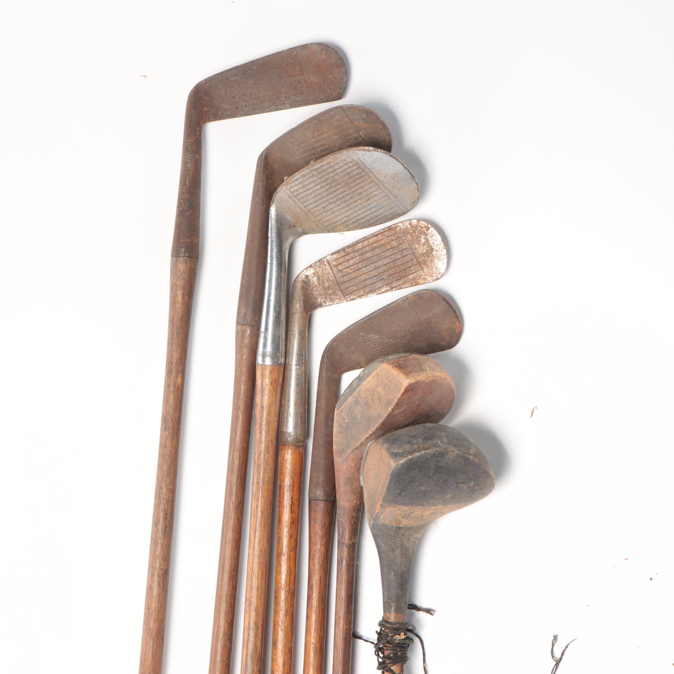 Hickory Shaft Golfing Irons and Woods