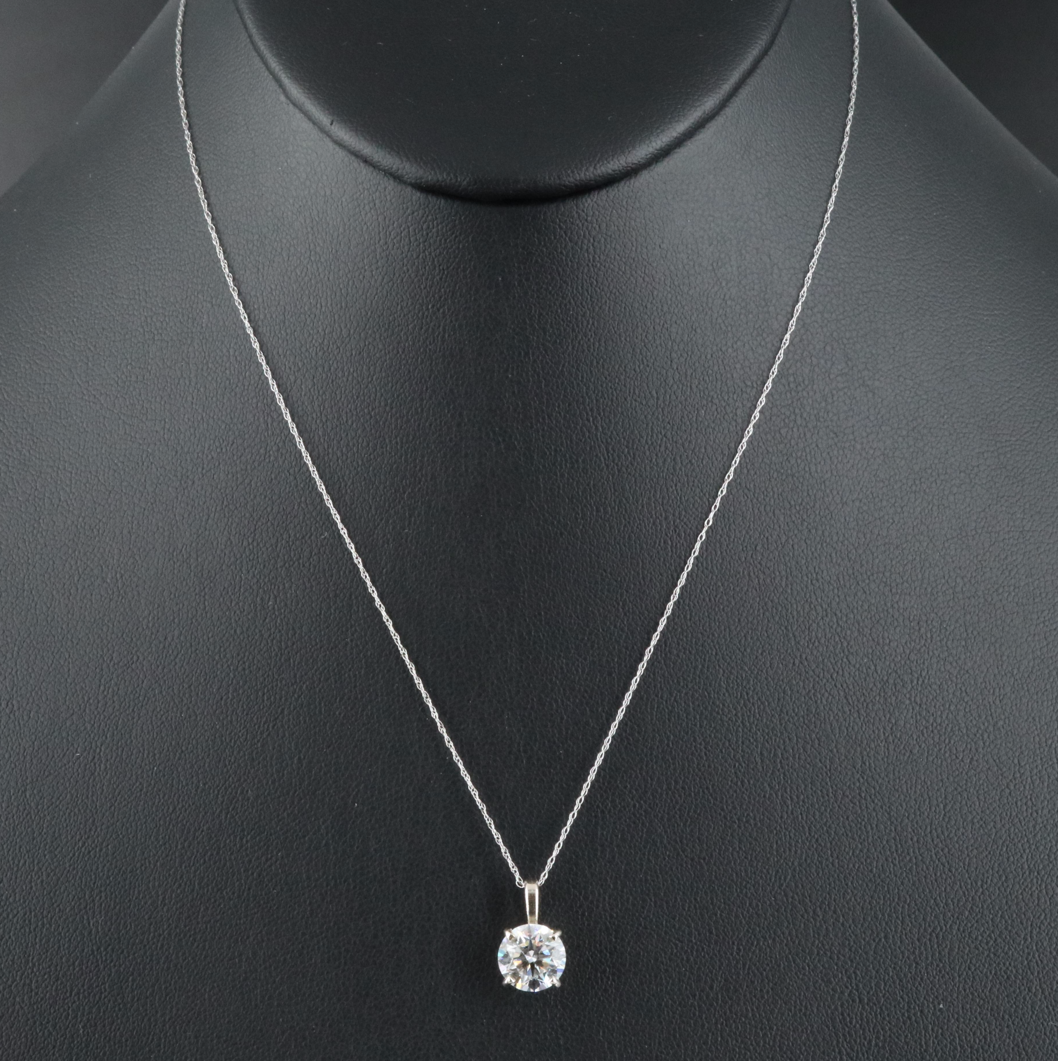 14K 2.17 CTW Lab Grown Diamond Solitaire Pendant Necklace with IGI Report