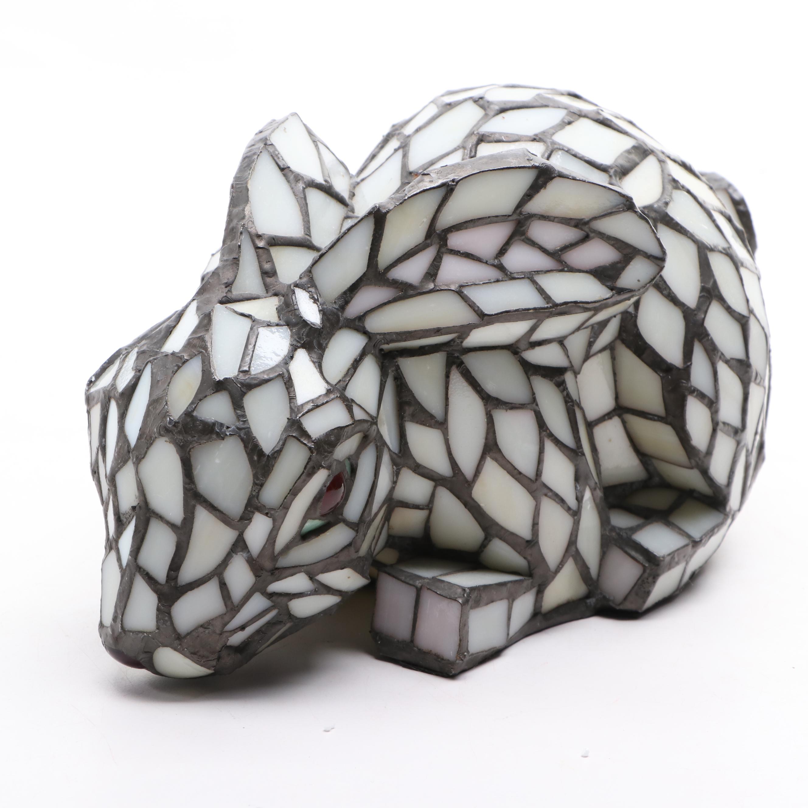 Slag Glass Bunny Rabbit Nightlight, Contemporary