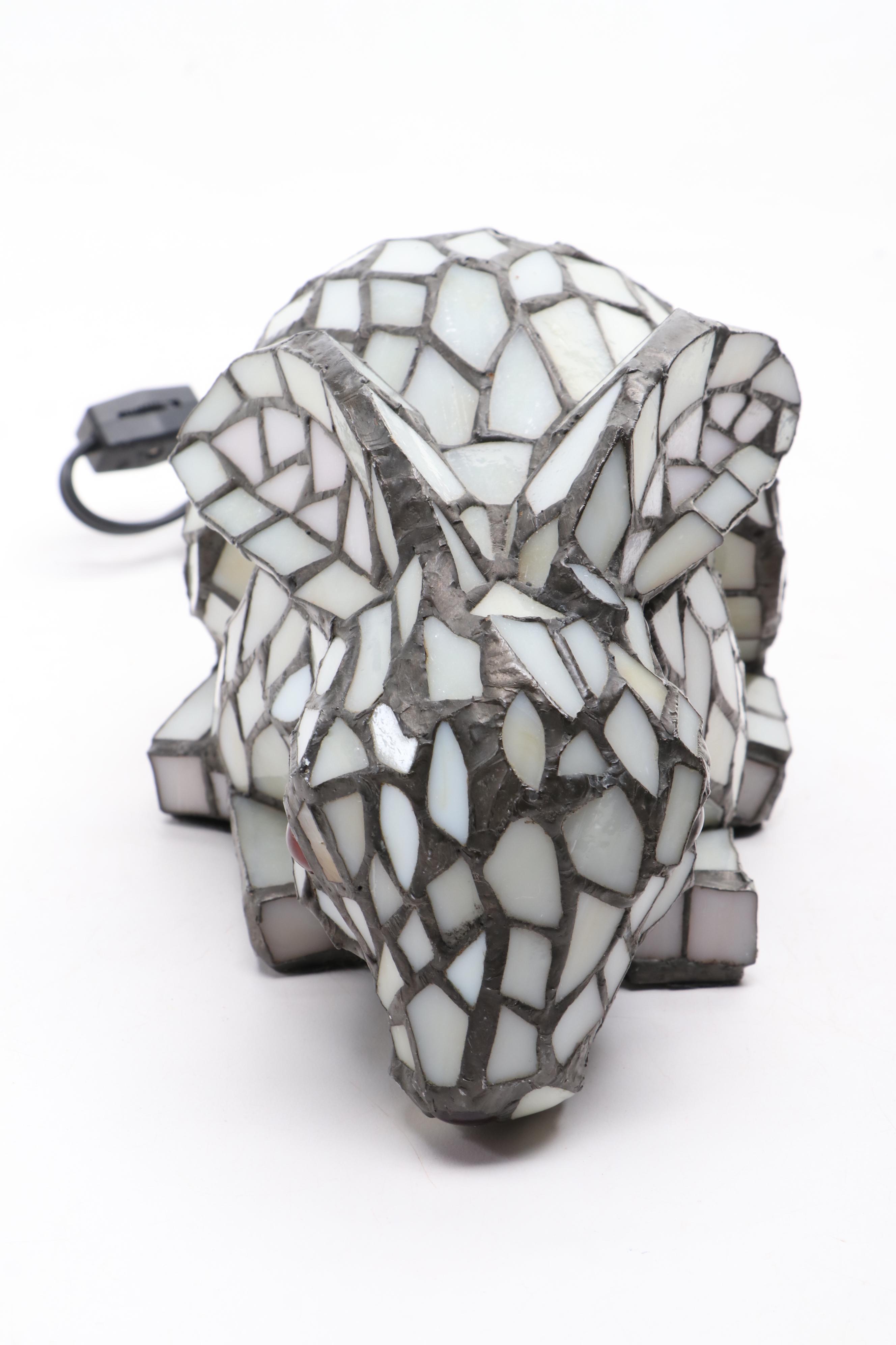 Slag Glass Bunny Rabbit Nightlight, Contemporary