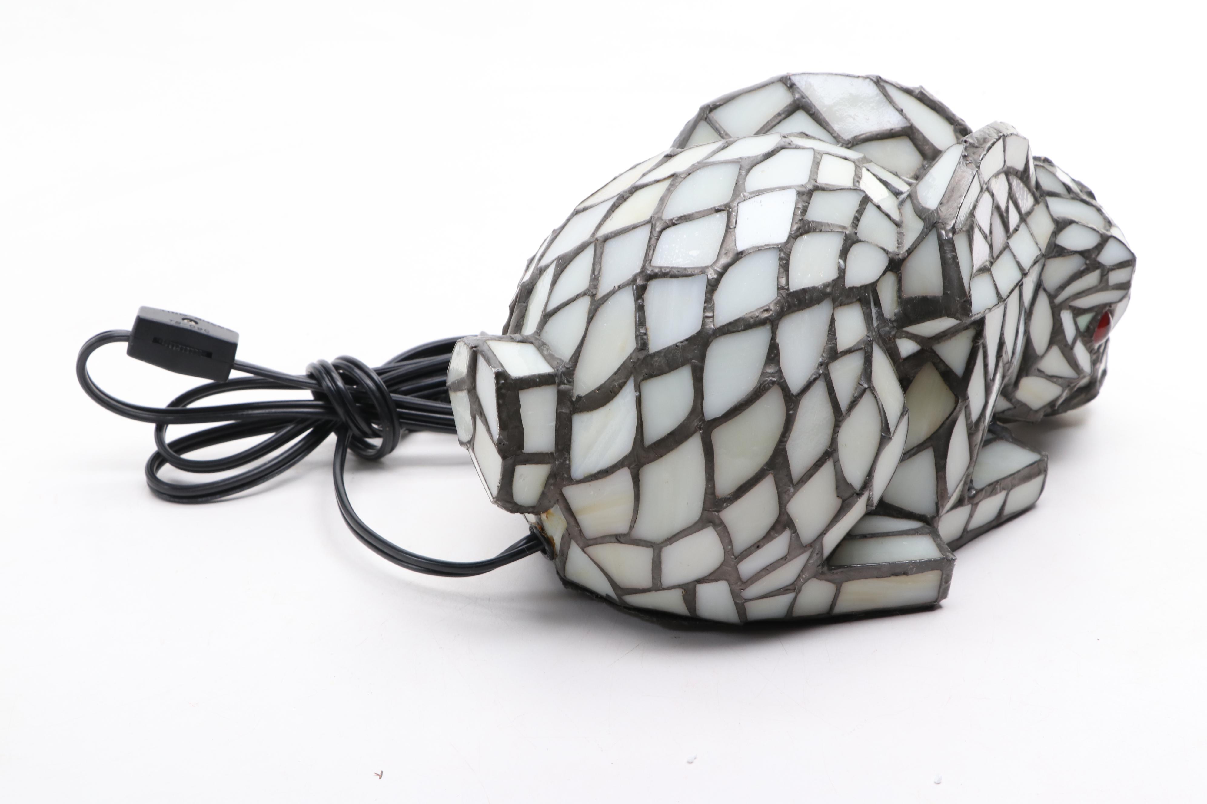 Slag Glass Bunny Rabbit Nightlight, Contemporary