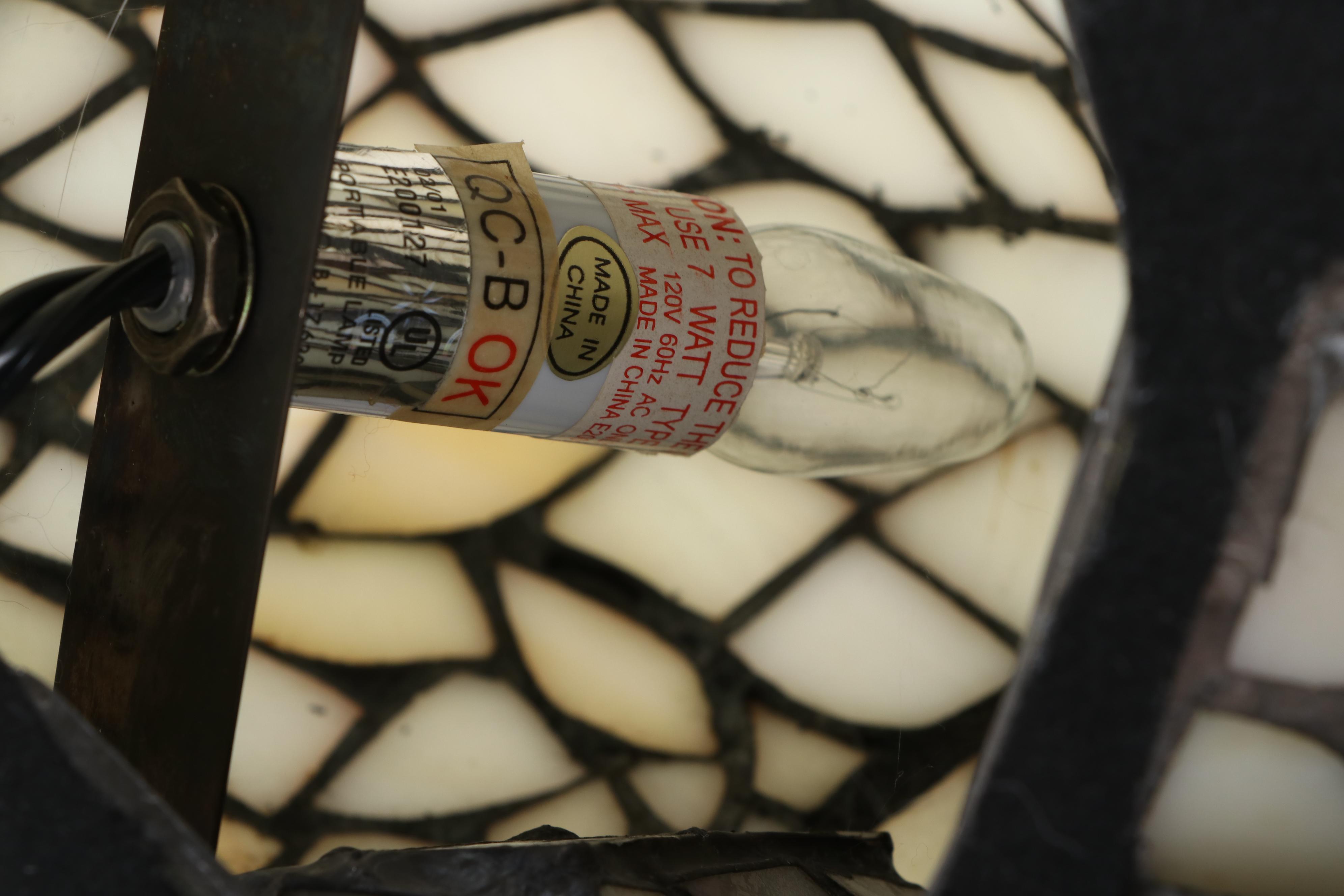 Slag Glass Bunny Rabbit Nightlight, Contemporary