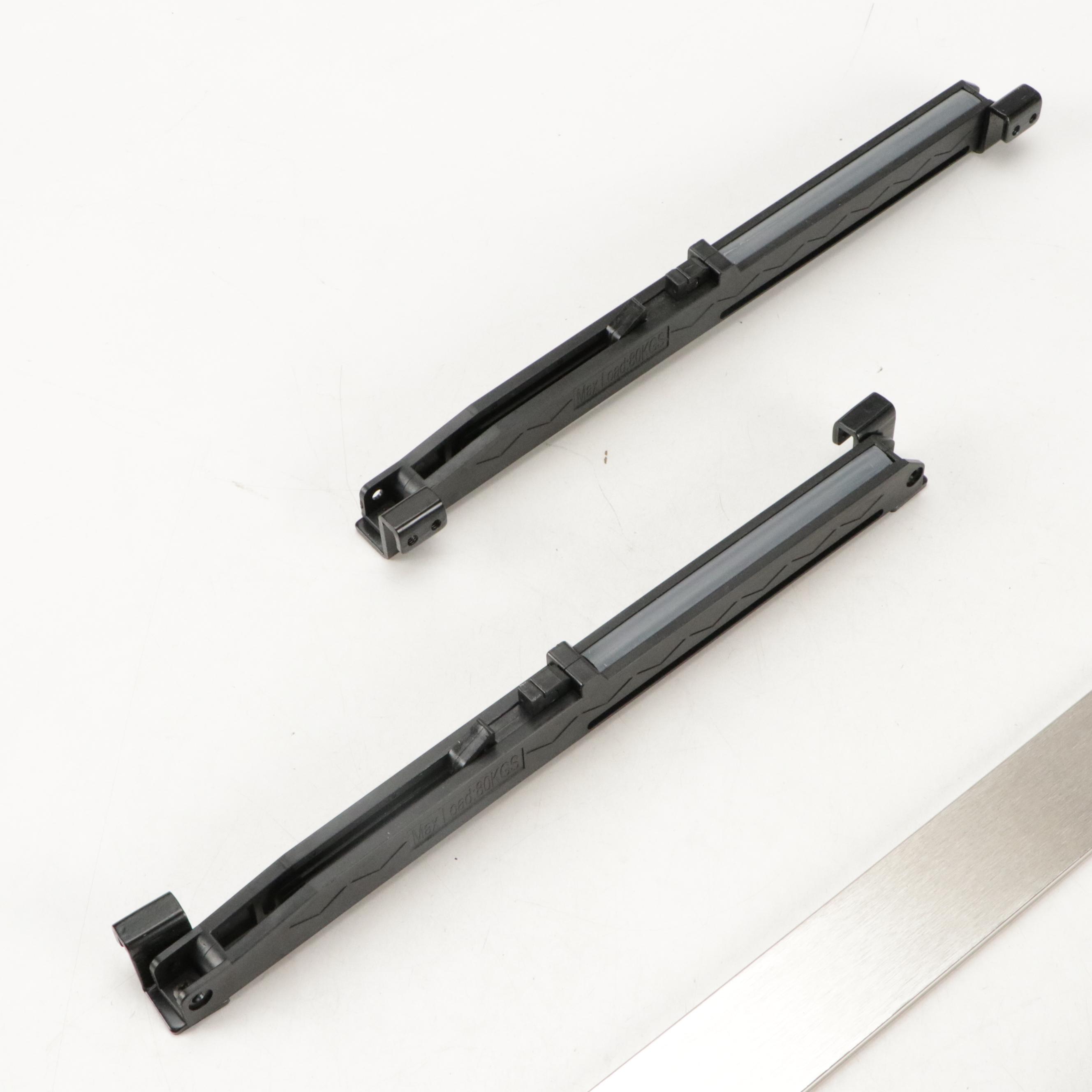 Barn Door Satin Nickel 24" Extension Kit and Black Finish Door Soft Close Kit