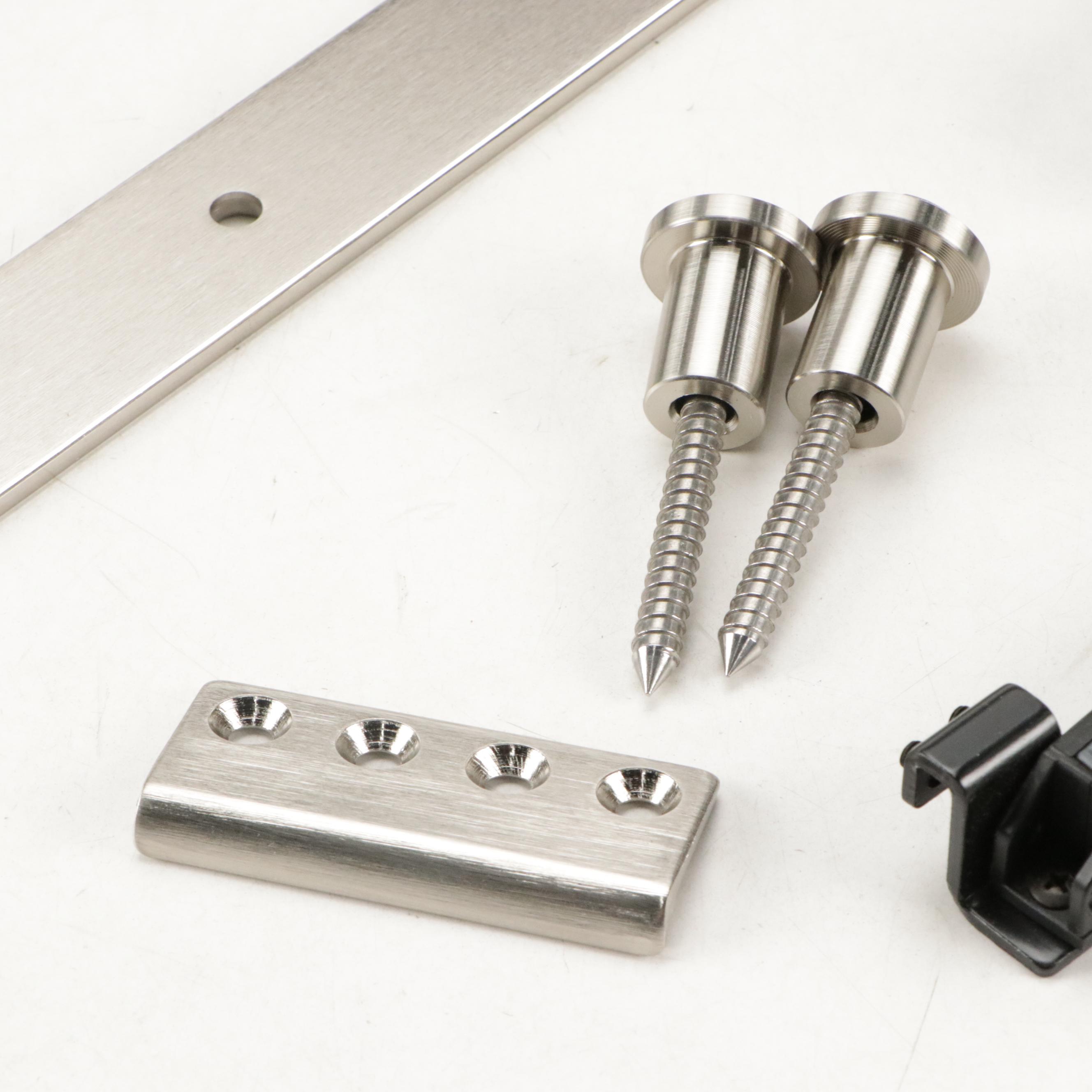 Barn Door Satin Nickel 24" Extension Kit and Black Finish Door Soft Close Kit